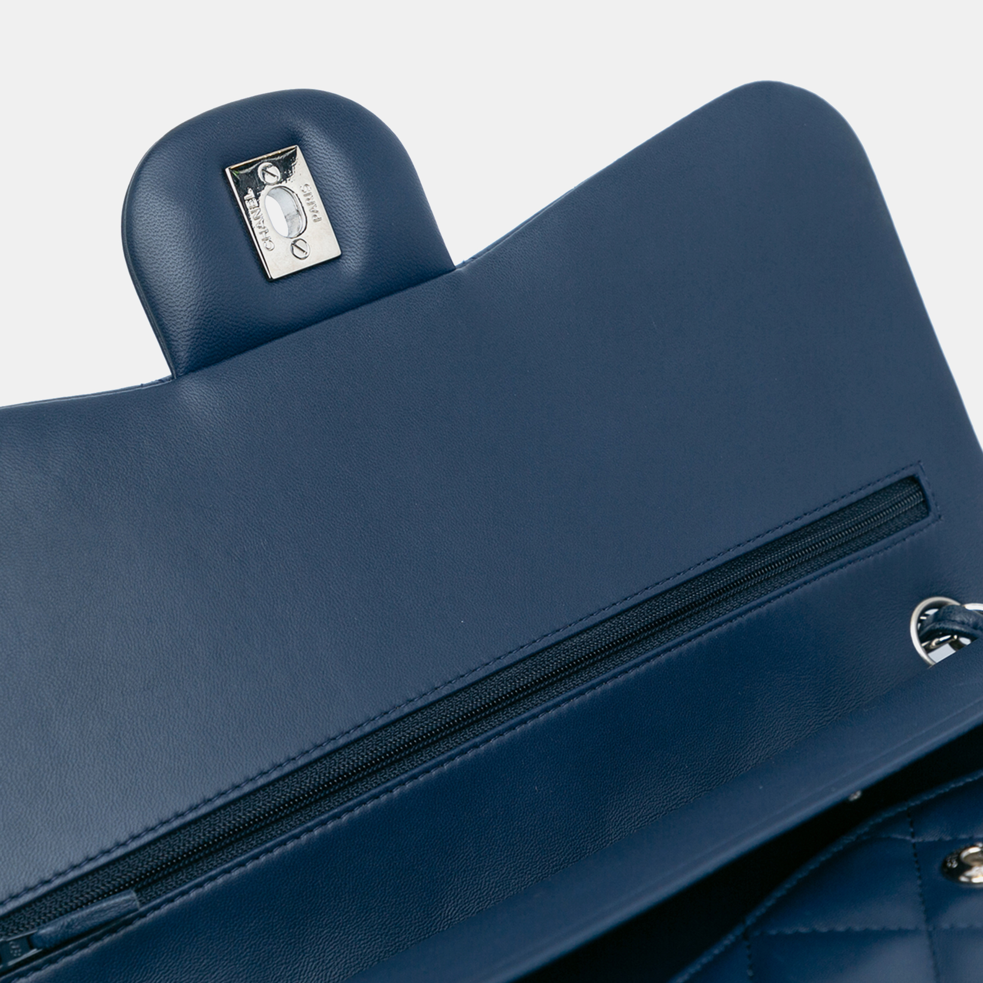 Chanel Blue Lambskin  Jumbo Classic Double Flap 
