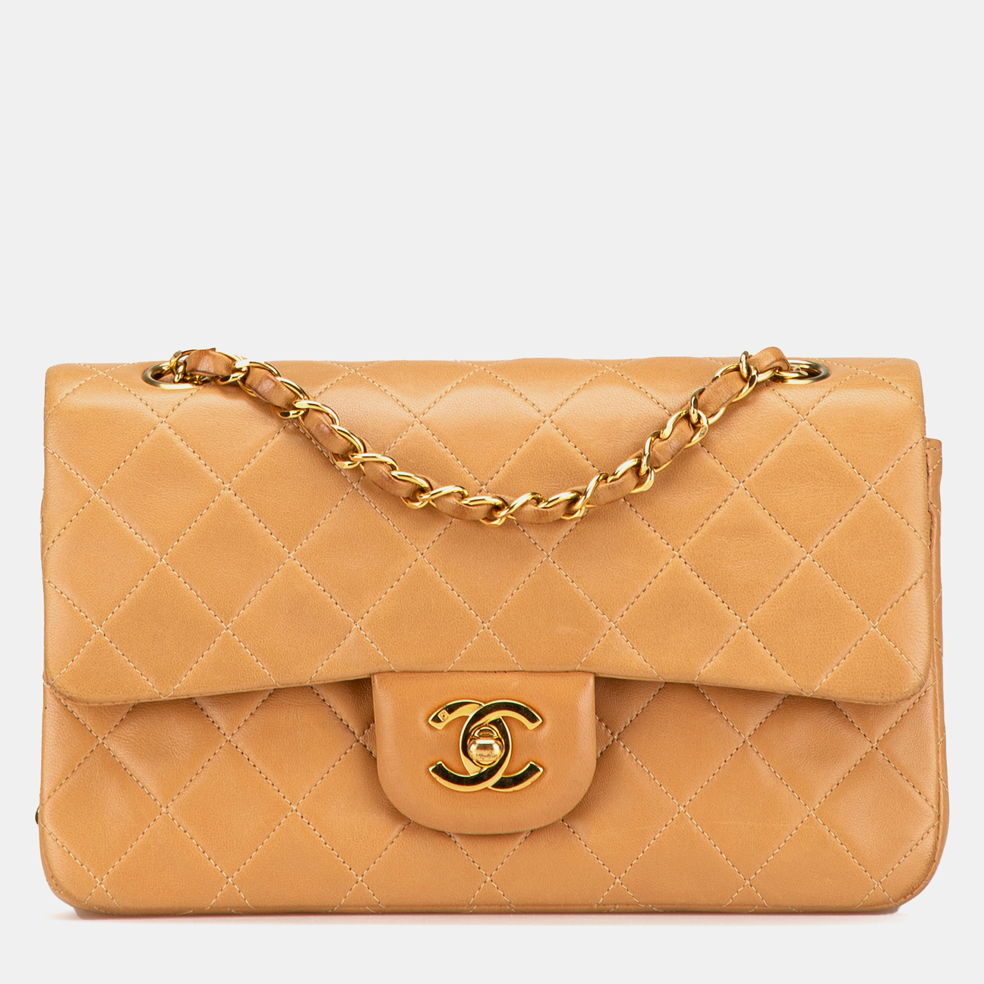 

Chanel Brown Small Classic Lambskin Double Flap