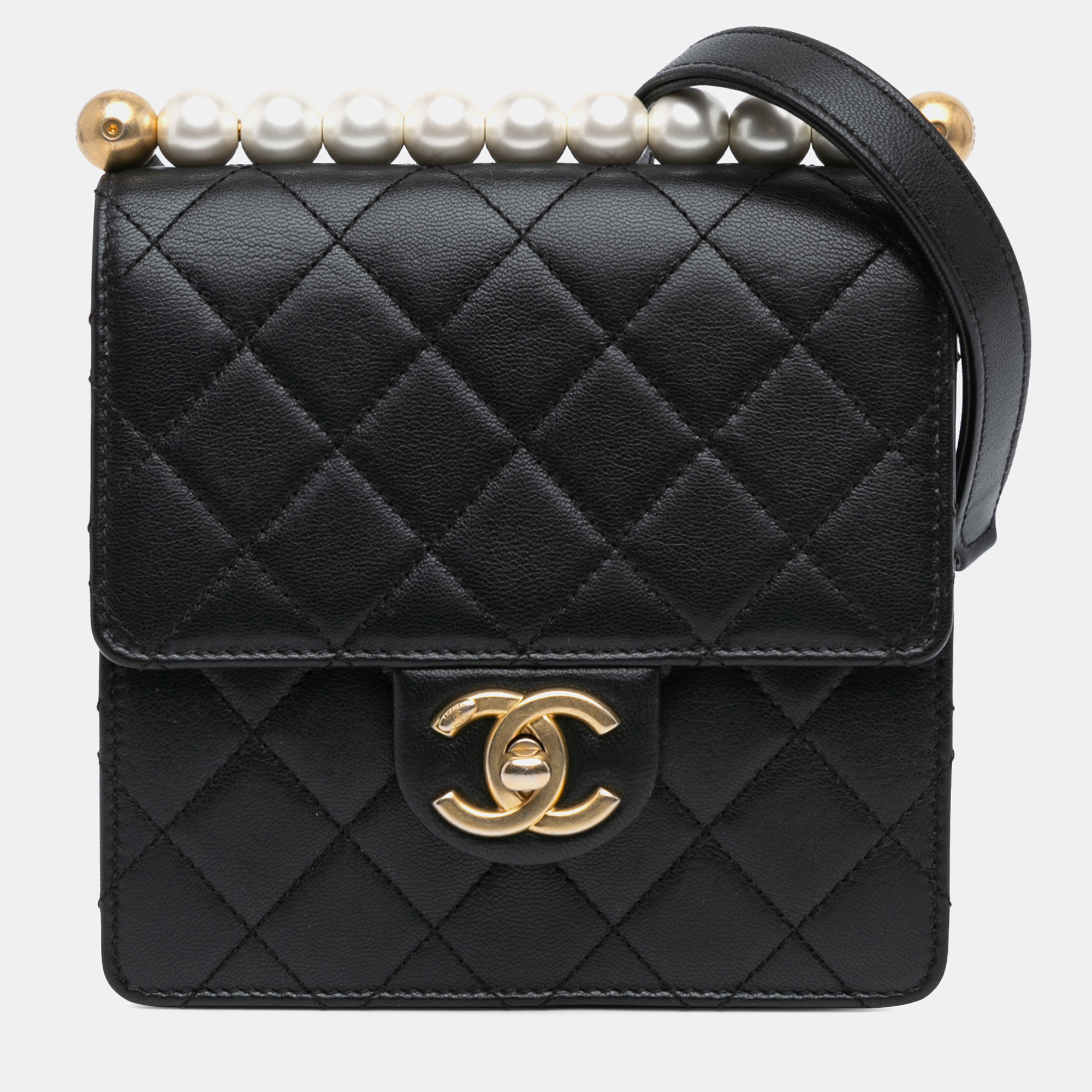 

Chanel White Small Canvas Valentine Heart Flap Bag, Black