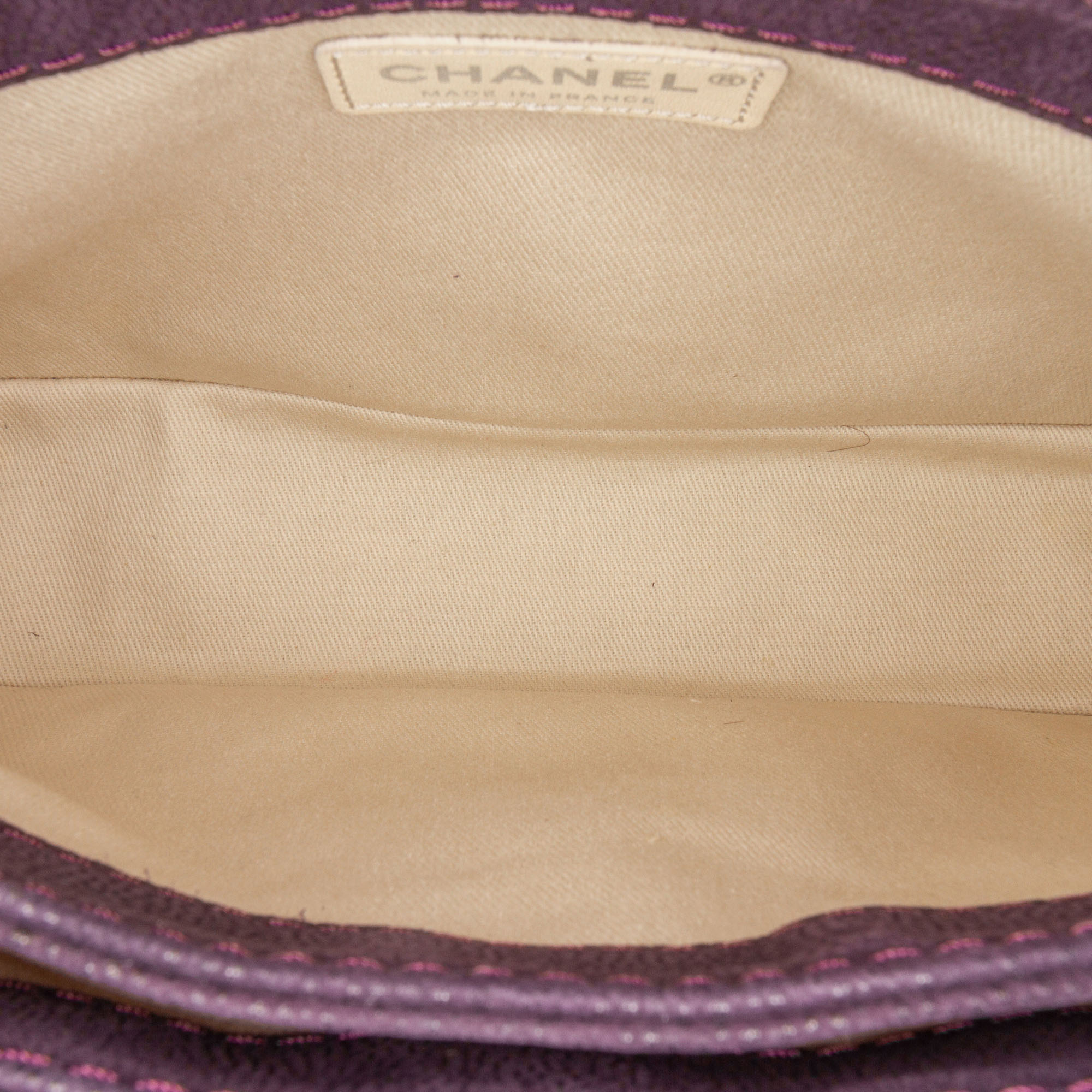 Chanel Purple Quilted Iridescent Caviar Lady Pearly Flap 