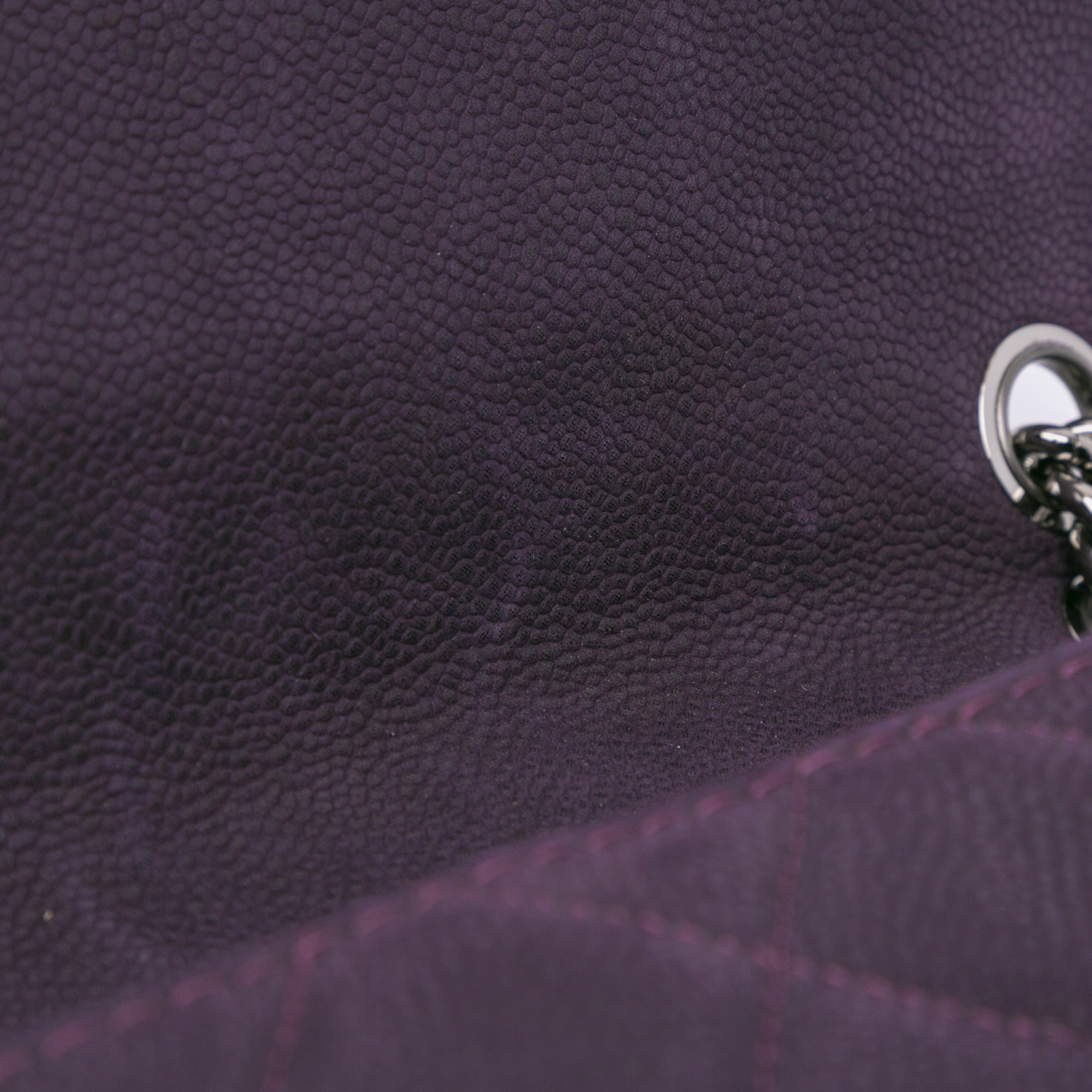 Chanel Purple Quilted Iridescent Caviar Lady Pearly Flap 
