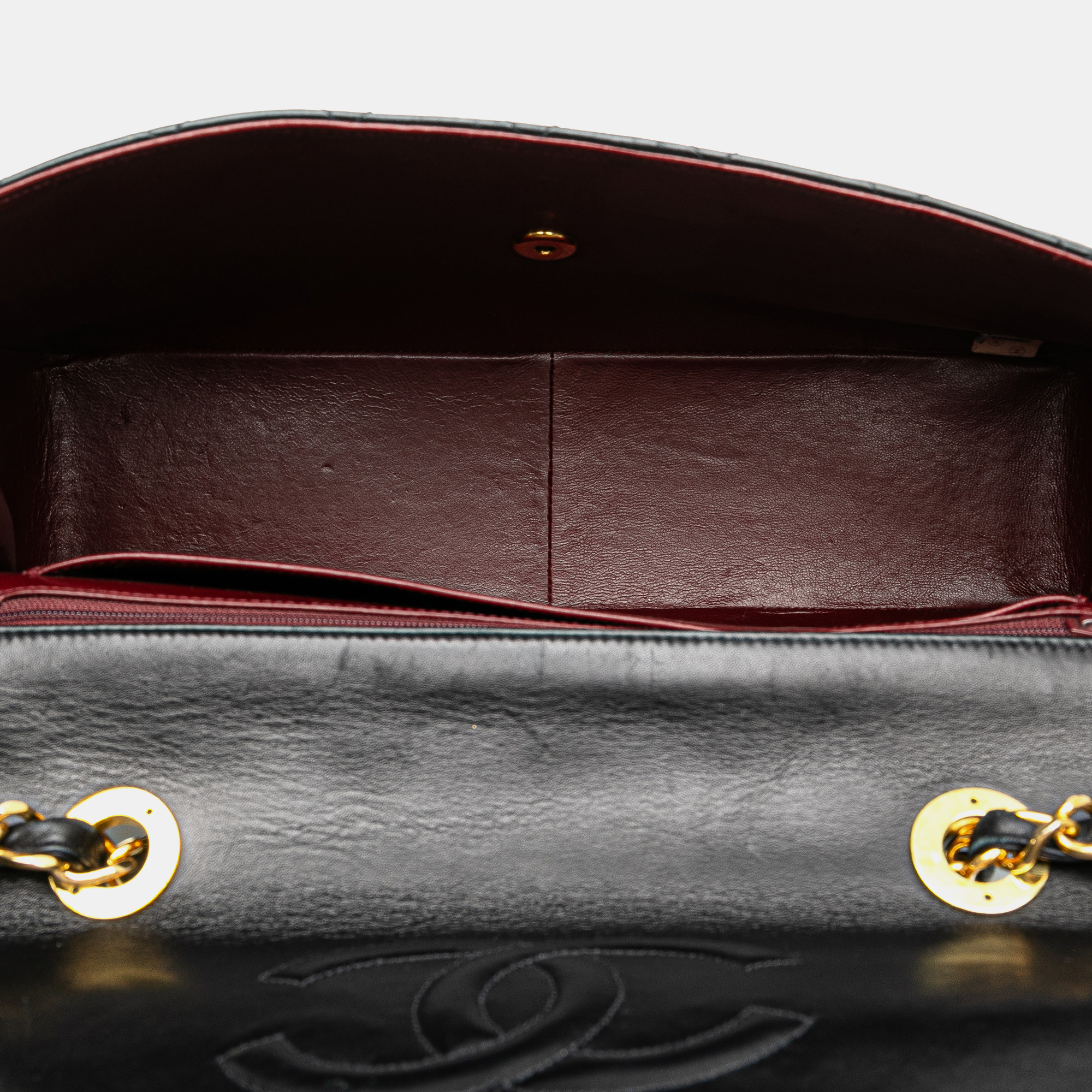 Chanel Black Lambskin Maxi XL Classic Single Flap Bag 