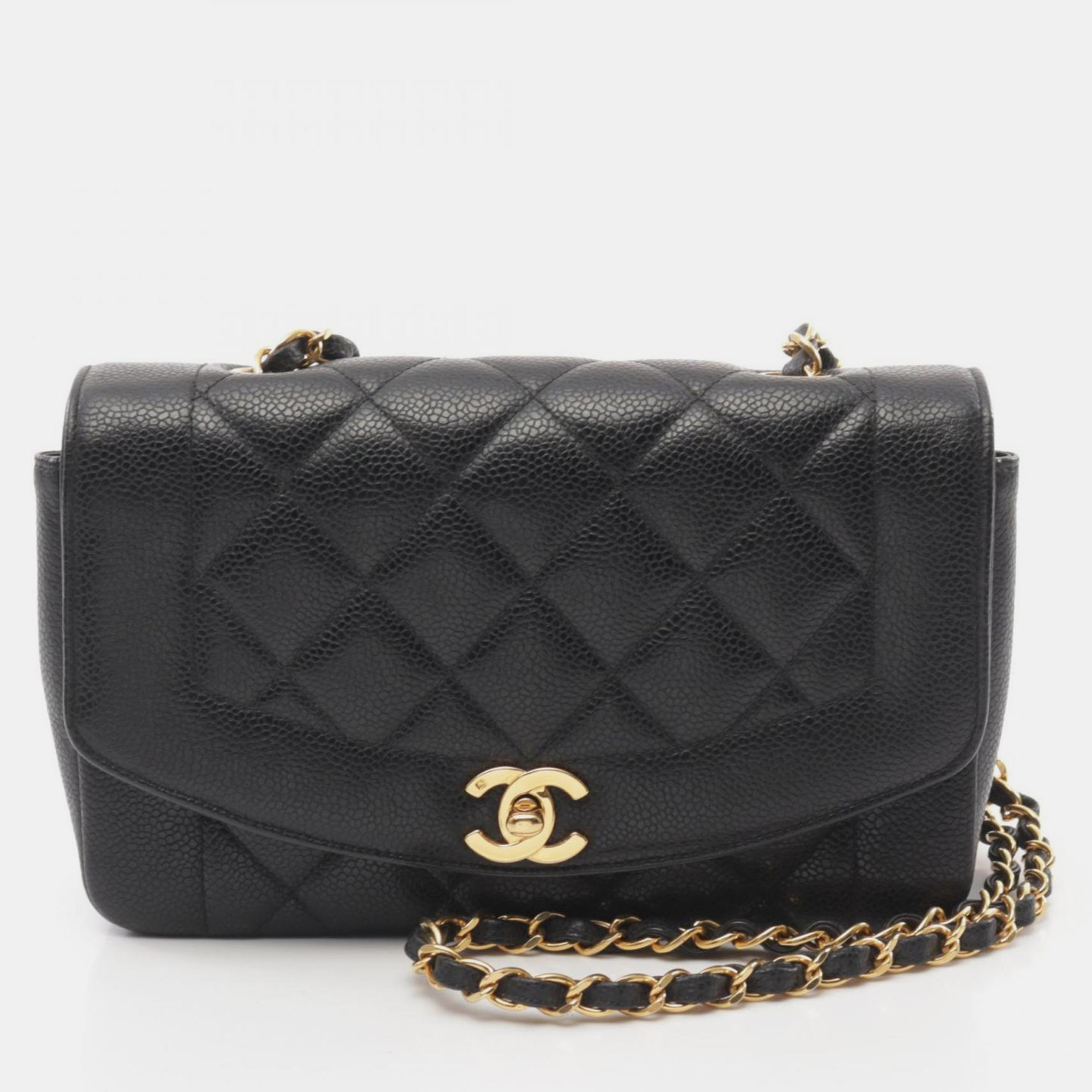 

Chanel Black Leather Diana Flap Bag