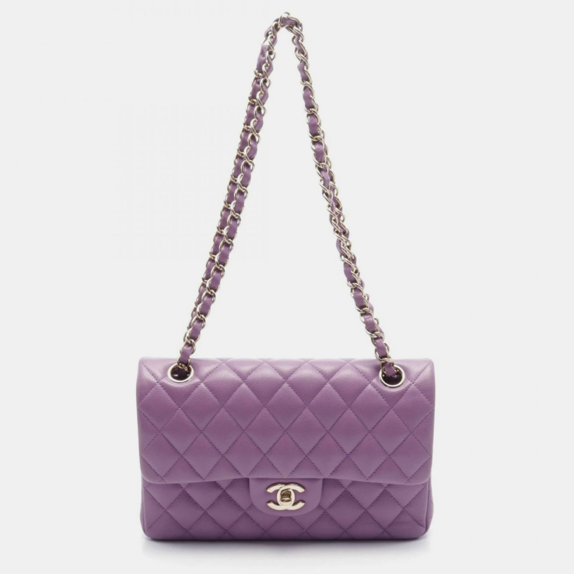 

Chanel Purple Leather Double Flap Shoulder Bag