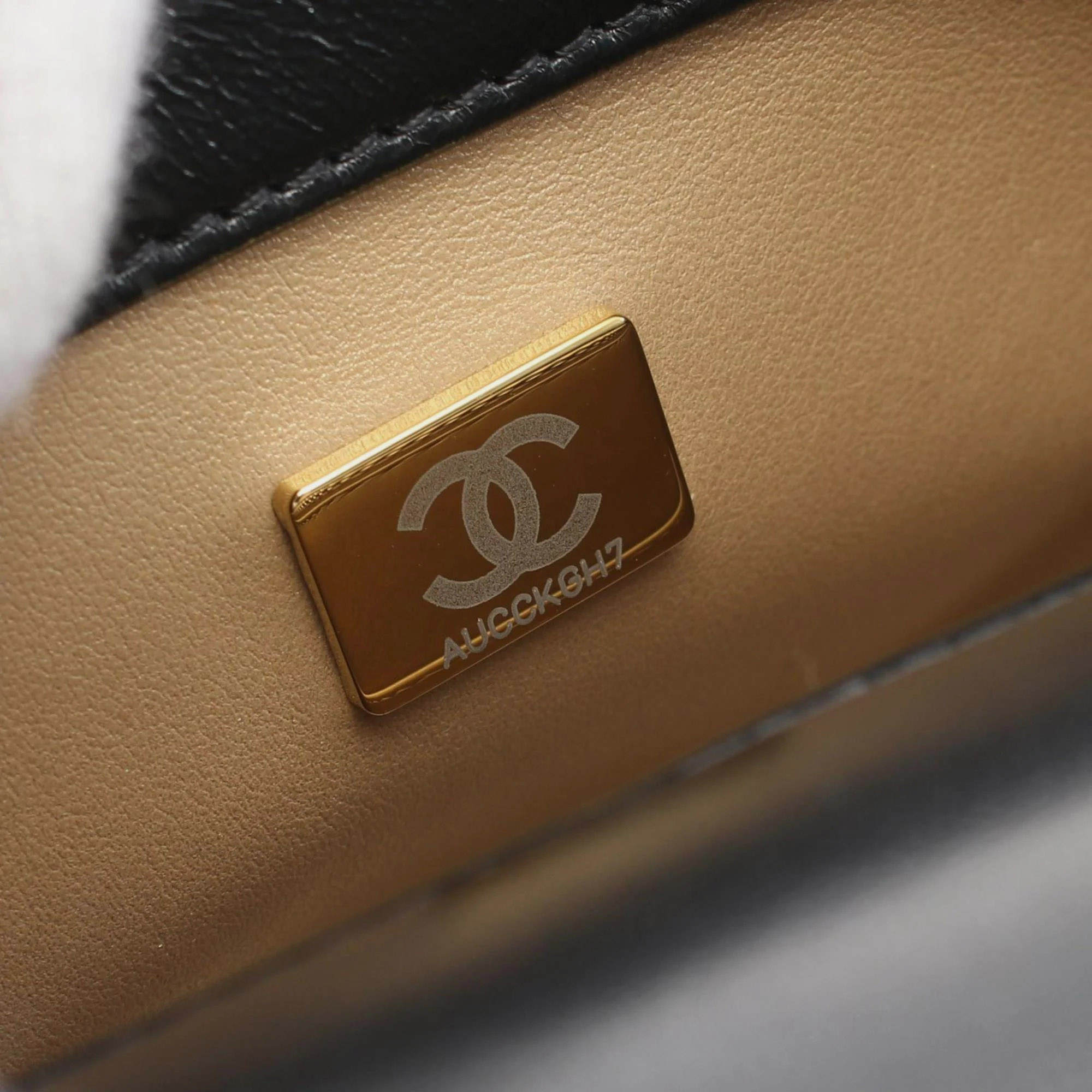 Chanel Black Lambskin Leather Shoulder Bag 