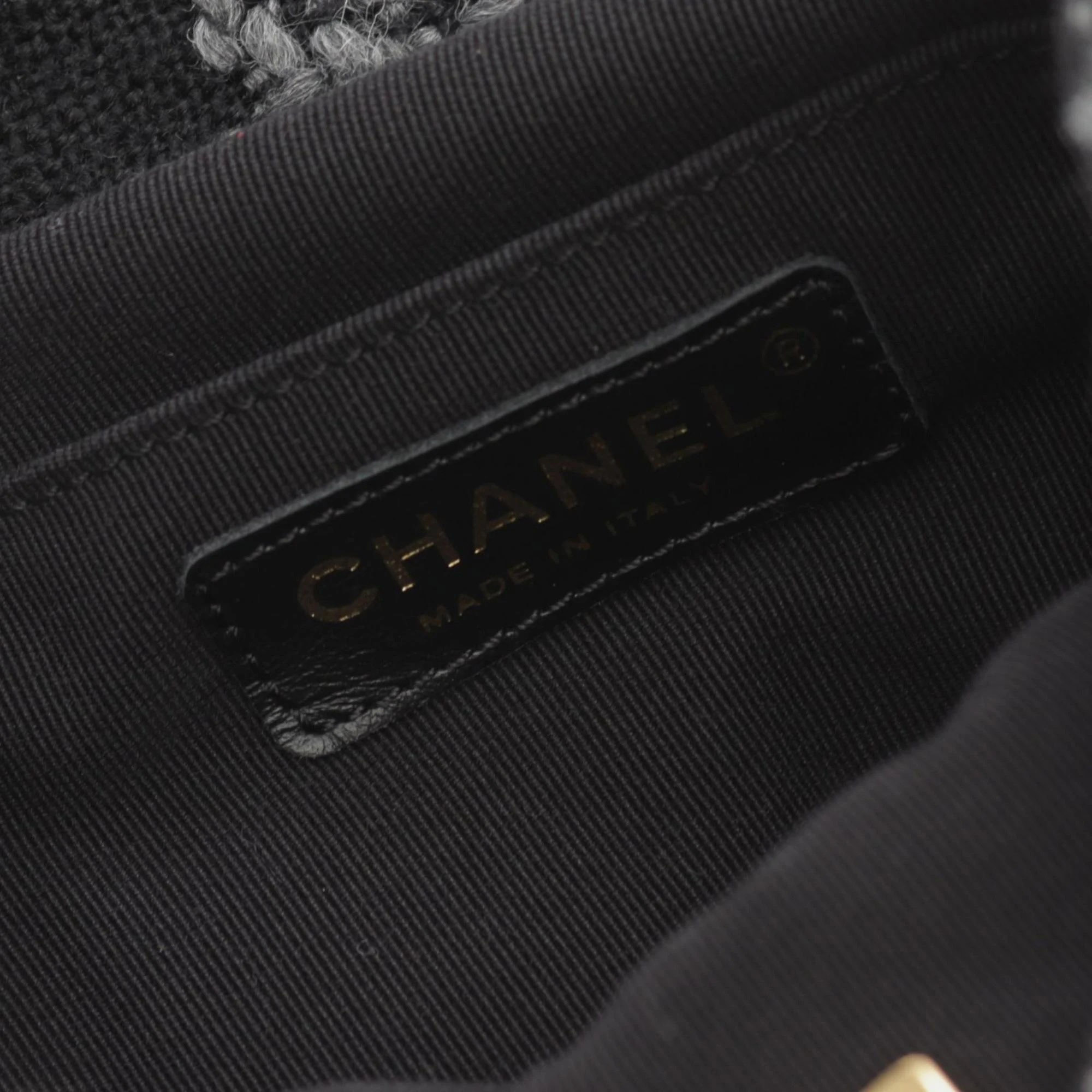 Chanel Black Grey Fabric Coco Mark Backpack 