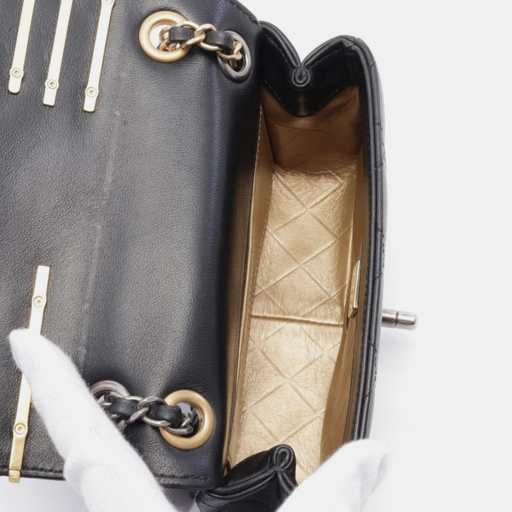 Chanel Black Leather Shoulder Bag 