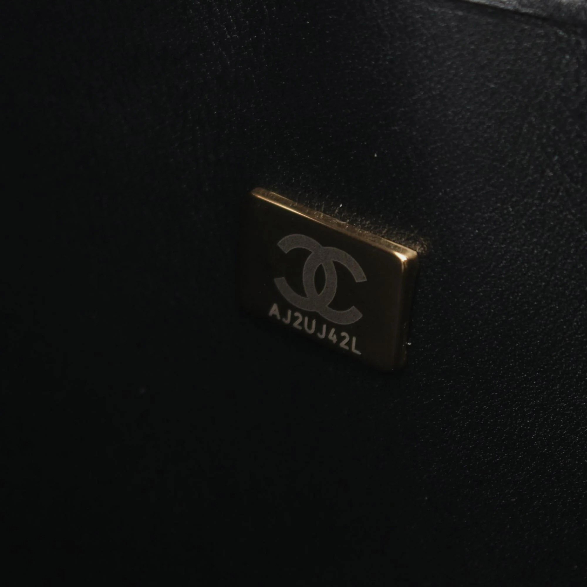 Chanel Black Lambskin Leather Tote Bag 