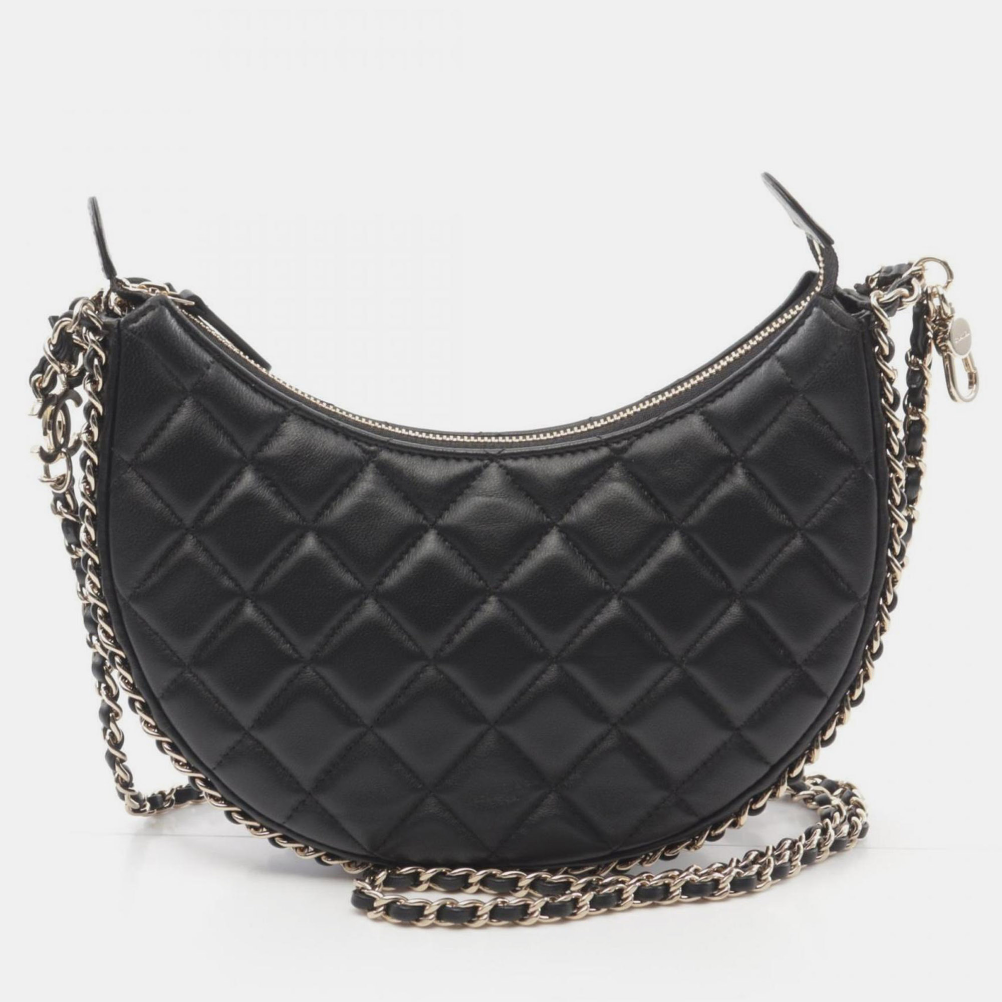 

Chanel Black Lambskin Leather Small Hobo Bag