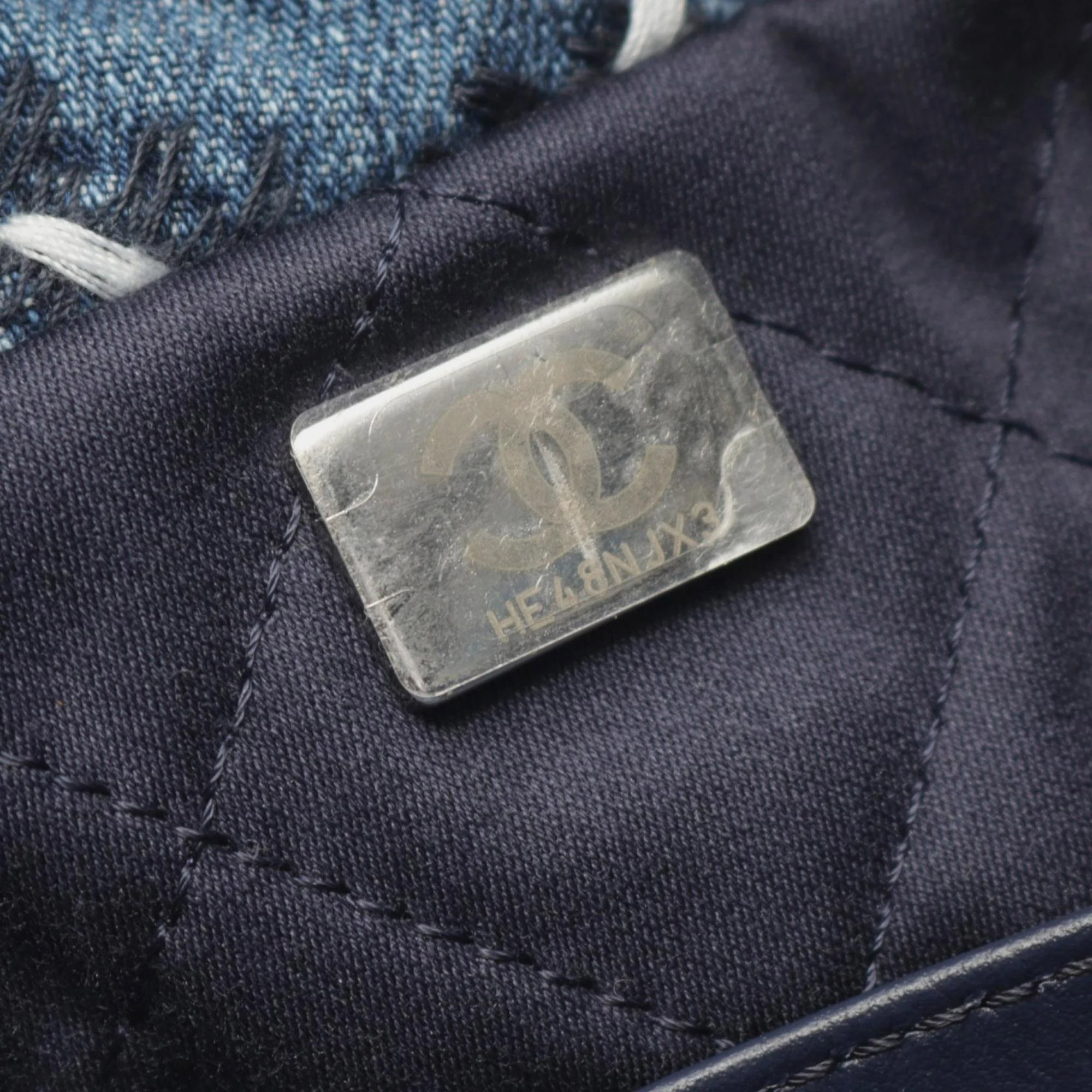 Chanel Navy Denim 22 Chain Shoulder Bag 