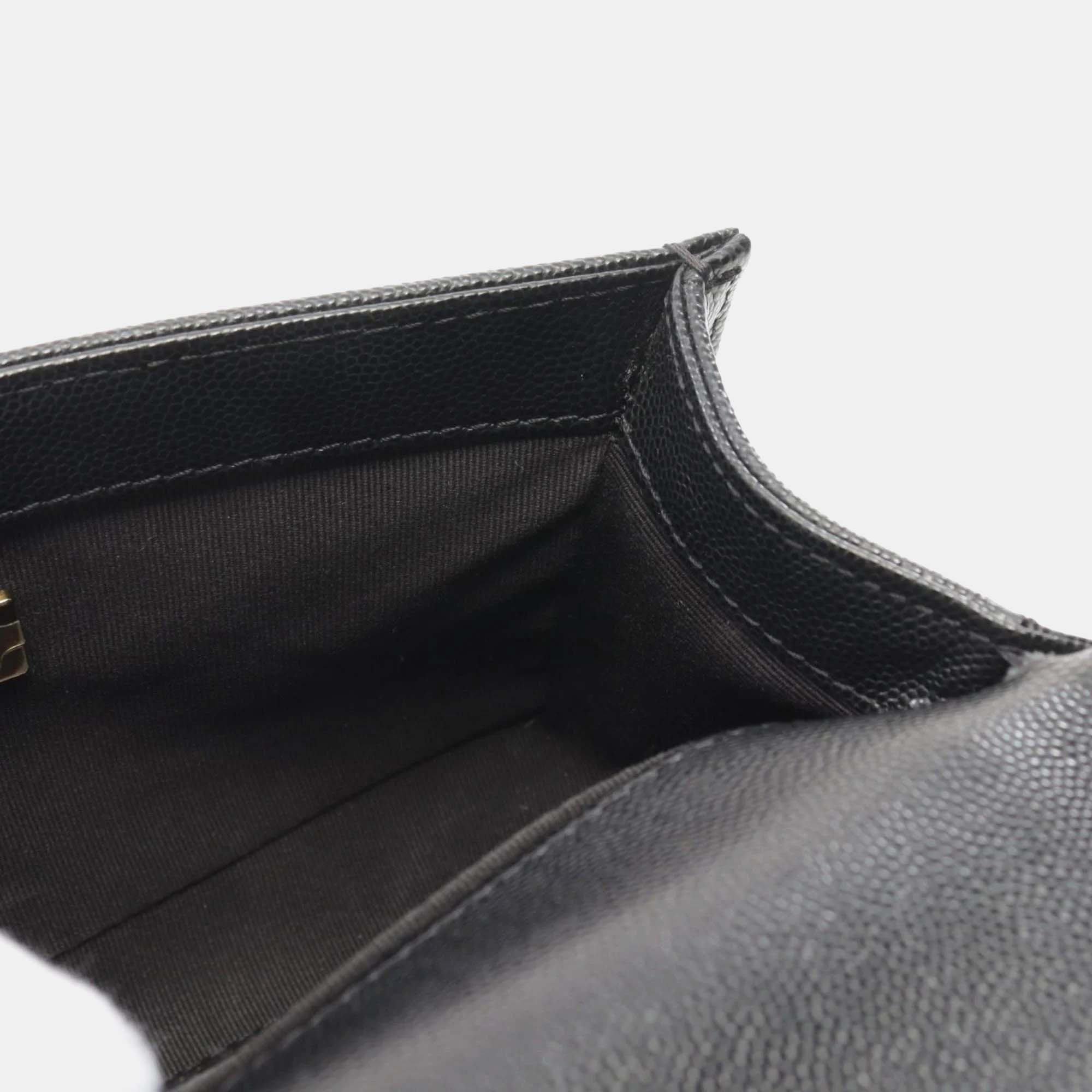 Chanel Black Leather Small Chevron Boy Shoulder Bag 