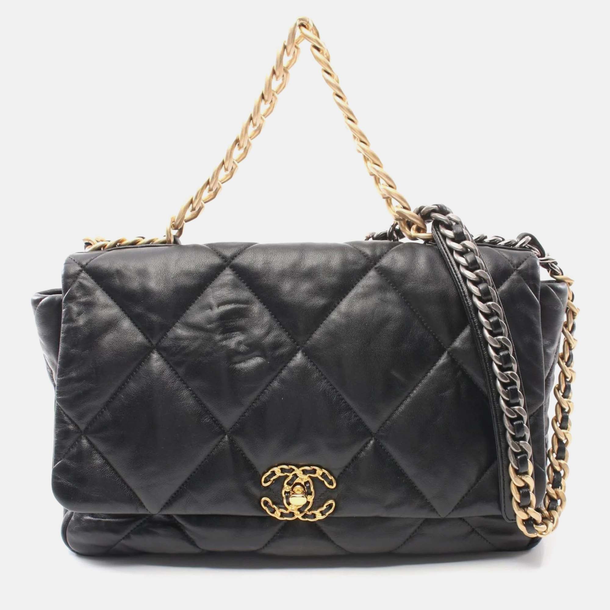 

Chanel Black Lambskin Leather 19 Shoulder Bag