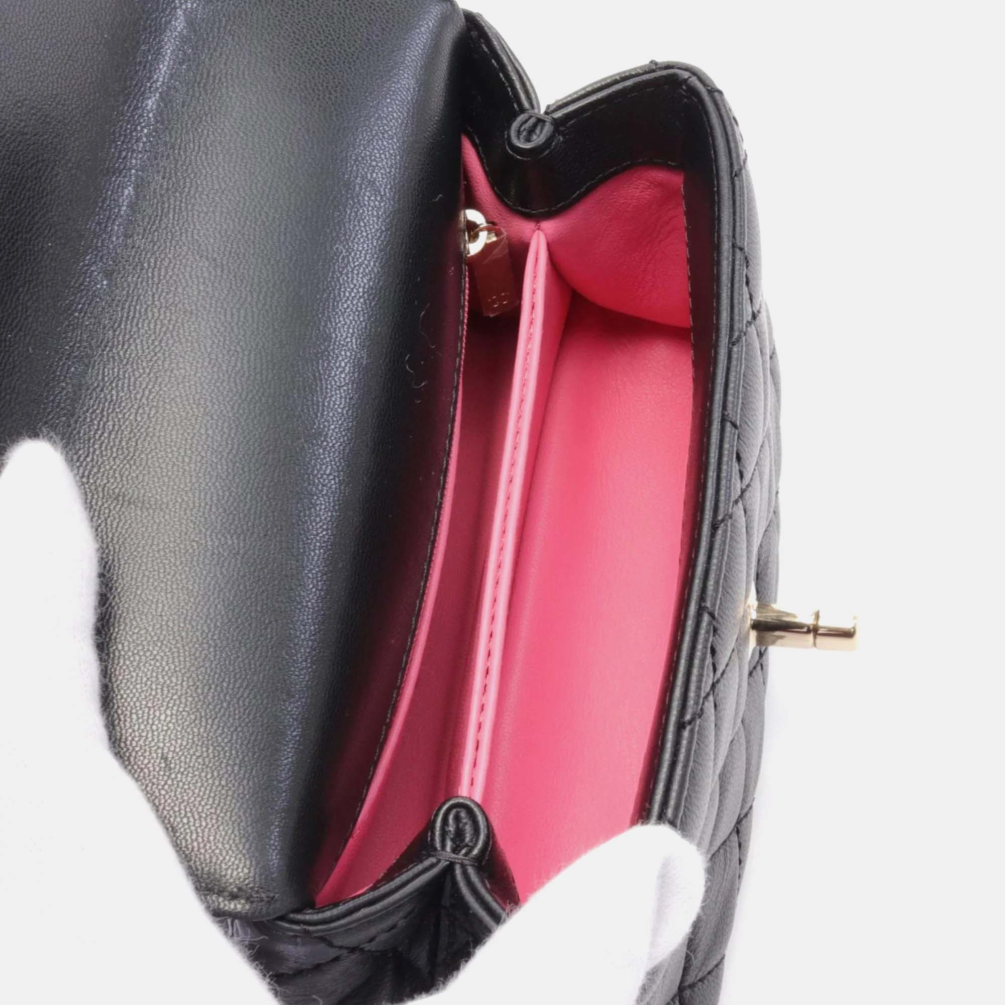 Chanel Black Multicolor Leather Coco Handle XXS Top Handle Bag 