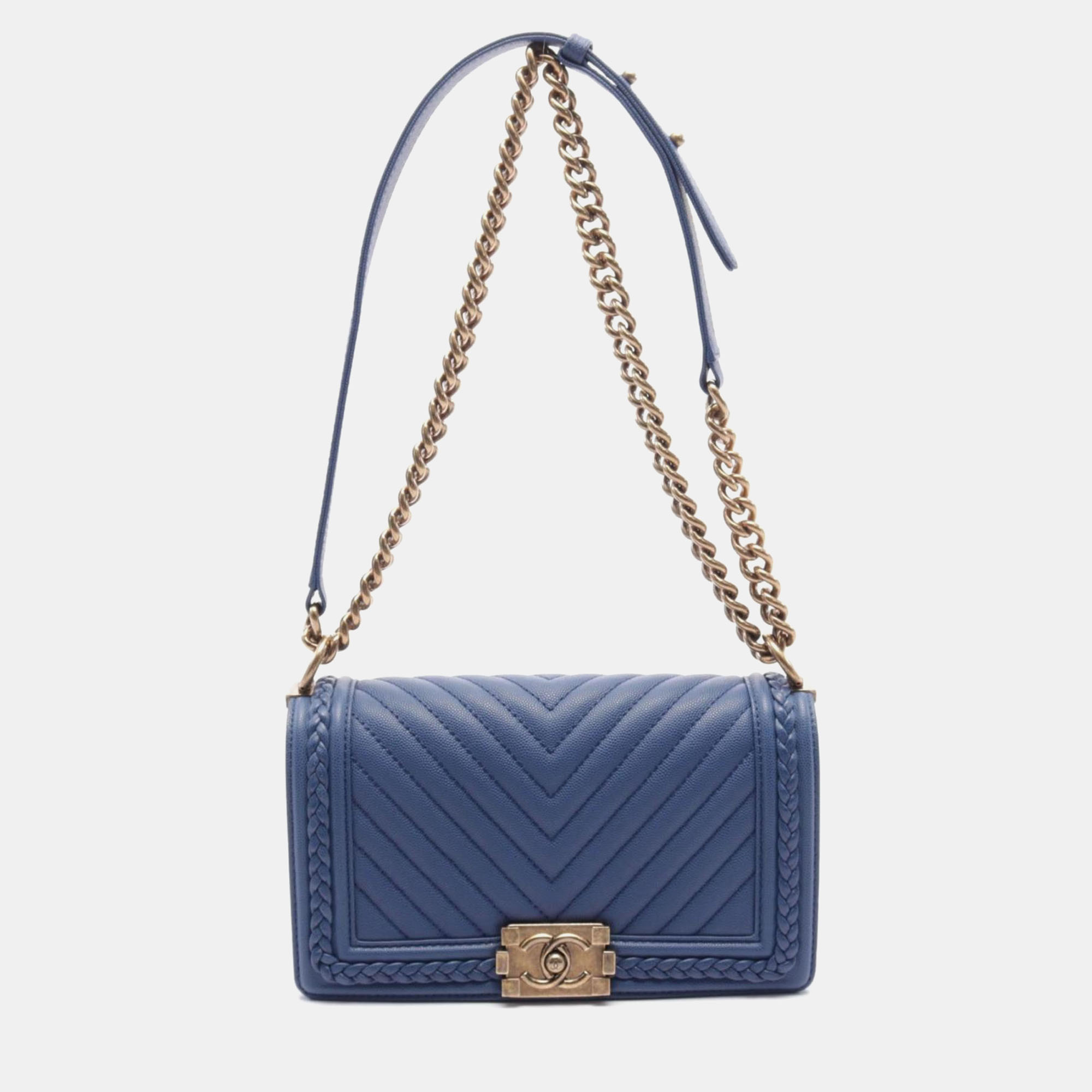 

Chanel Blue Caviar Leather Braided Boy Shoulder Bag