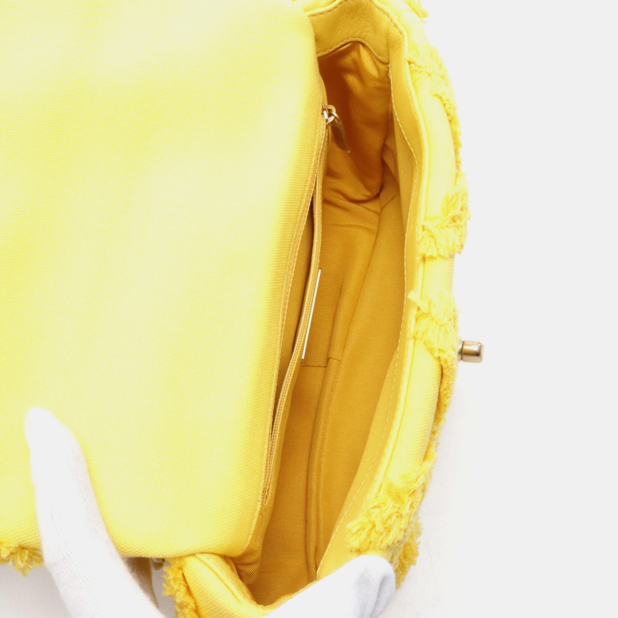 Chanel Yellow Canvas 19 Shoulder Bag 