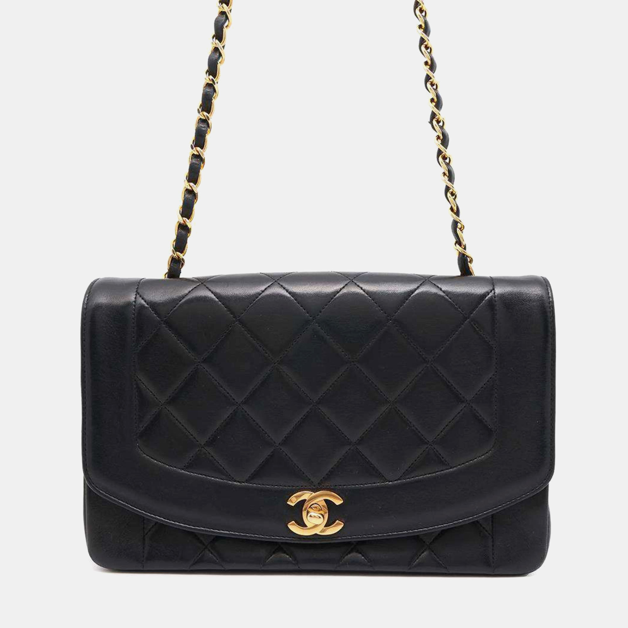 

Chanel Black Leather Diana Shoulder Bag