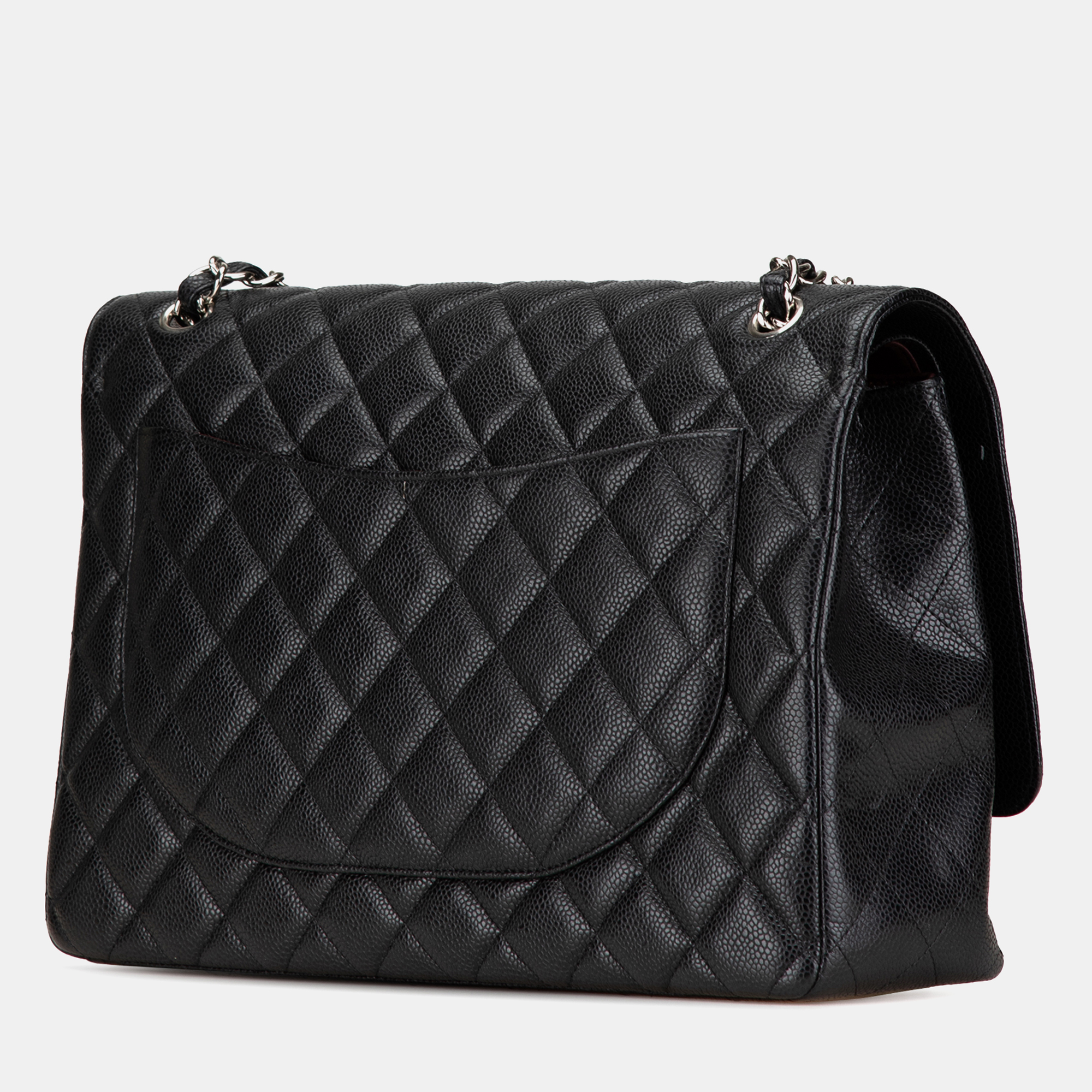 Chanel Black Caviar Maxi Classic Double Flap Bag 