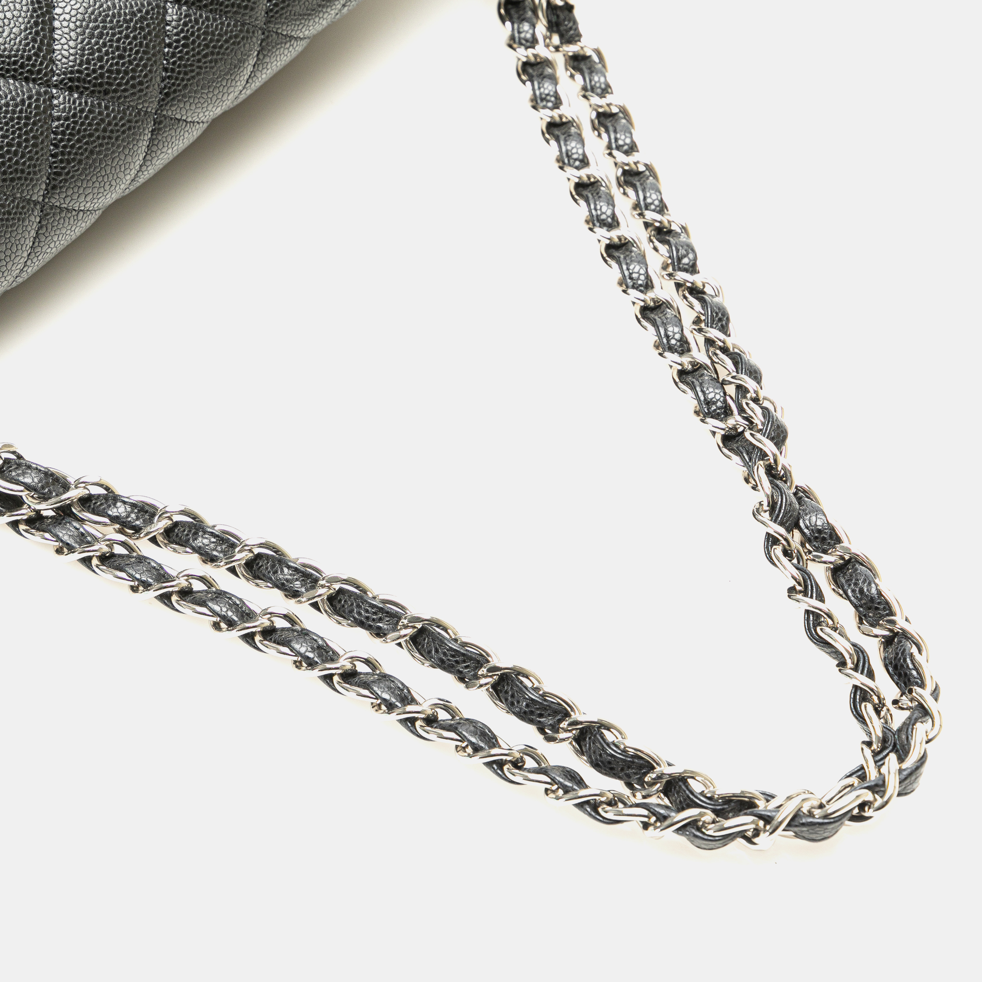 Chanel Black Caviar Maxi Classic Double Flap Bag 