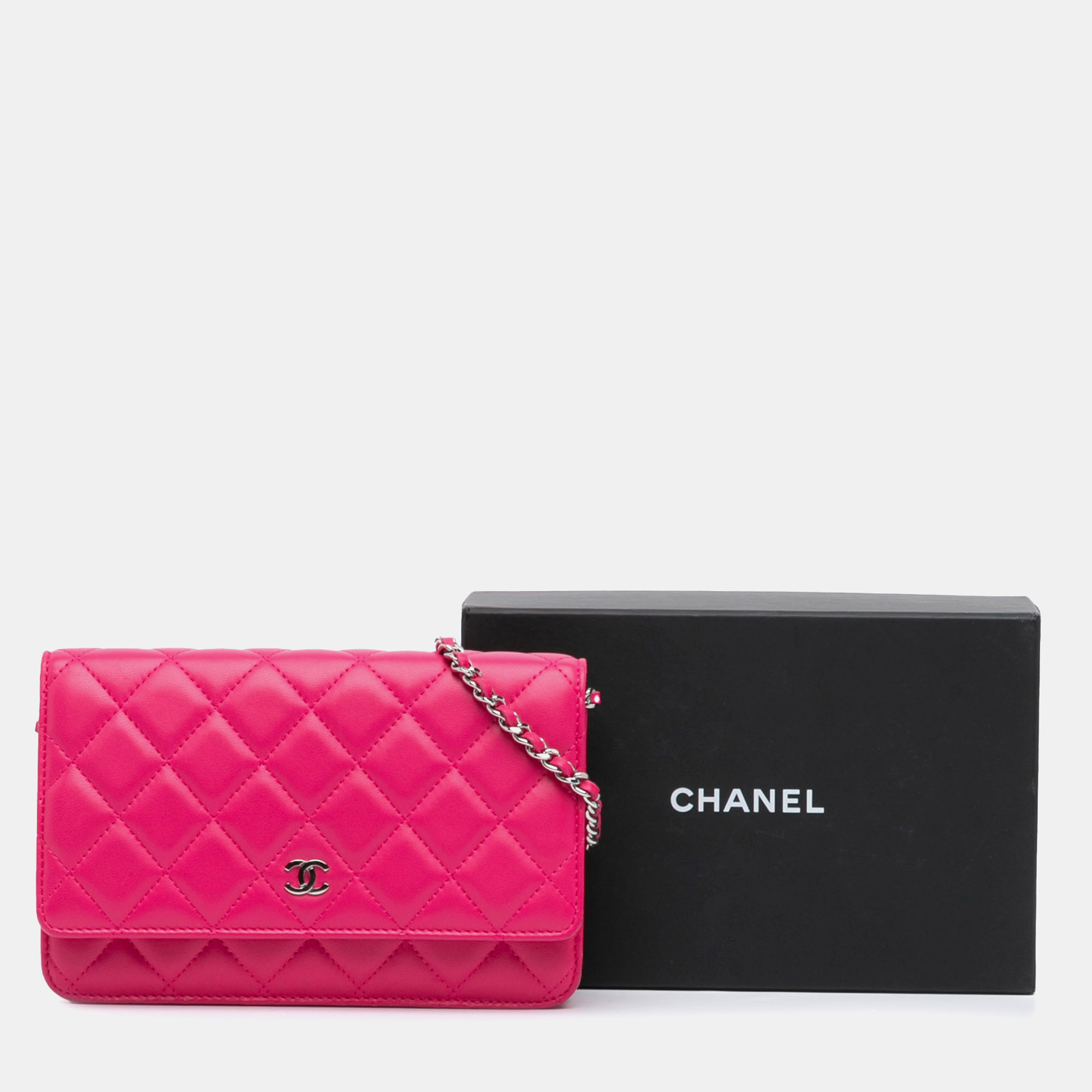 Chanel Pink Classic Lambskin Wallet on Chain 