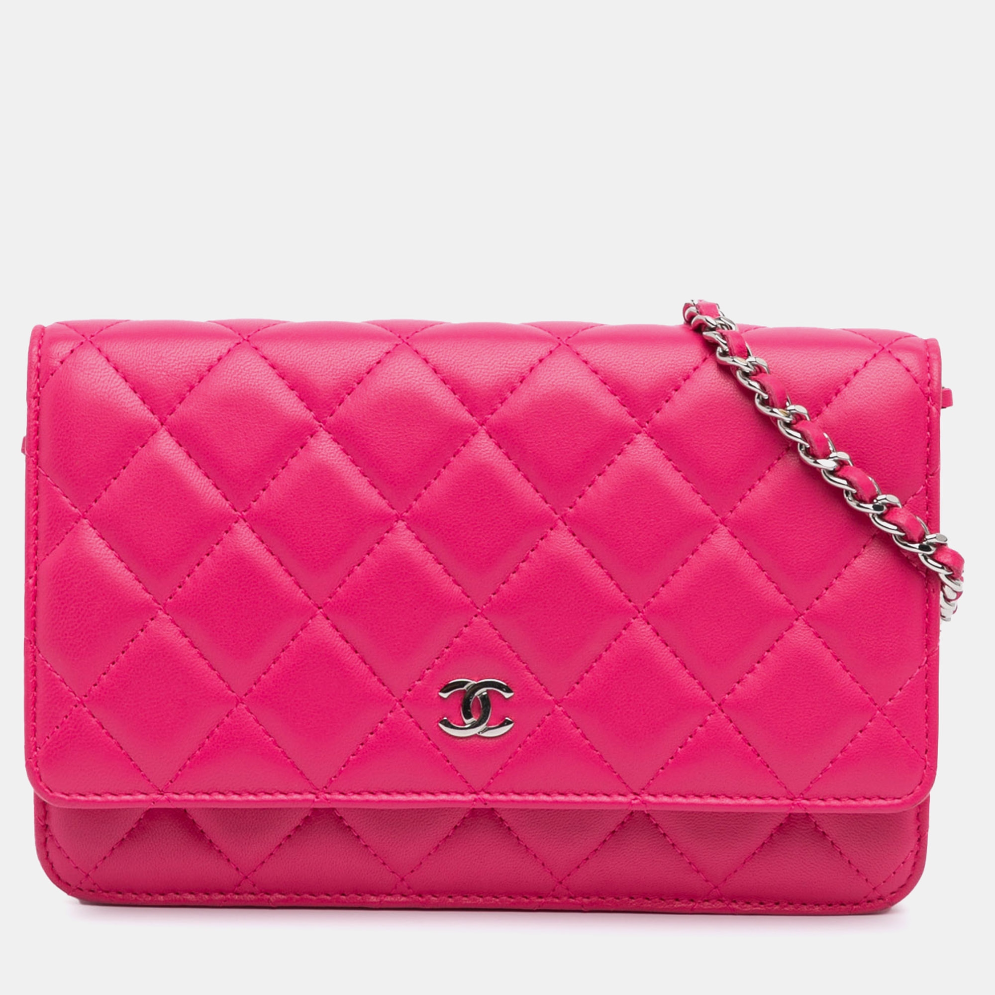 

Chanel Pink Classic Lambskin Wallet on Chain Bag