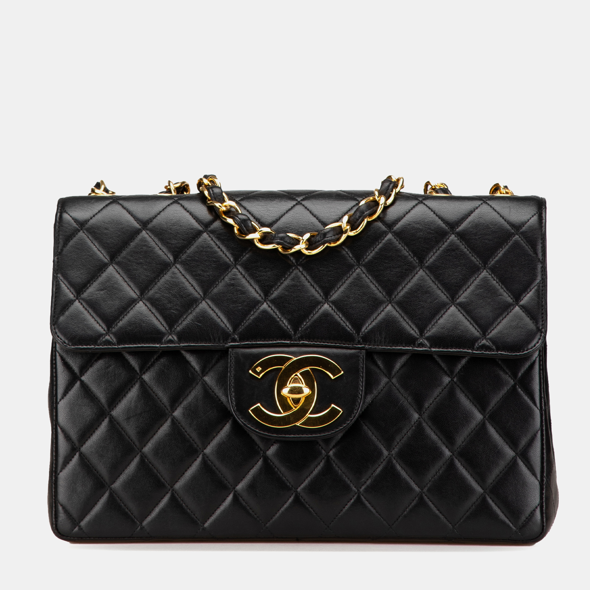 

Chanel Black Jumbo  Classic Lambskin Single Flap Bag