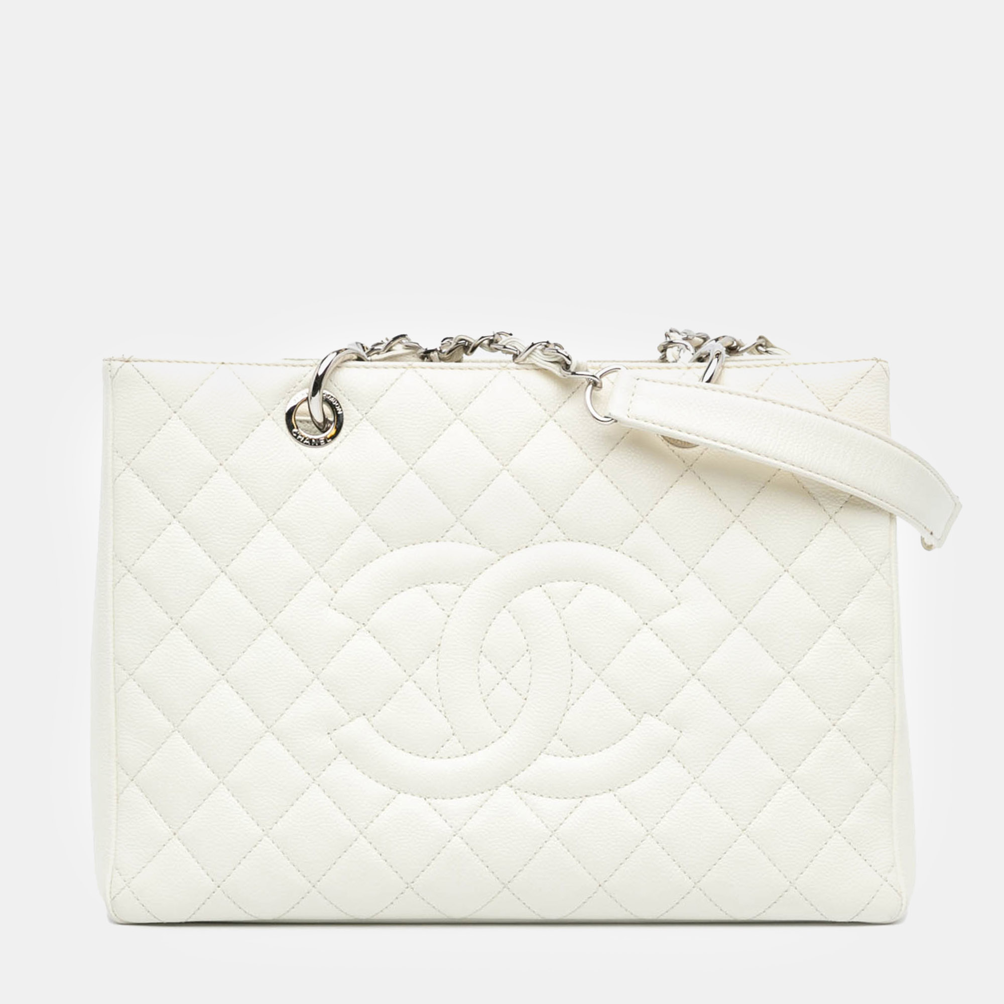 

Chanel White Caviar Grand Shopping Tote Bag