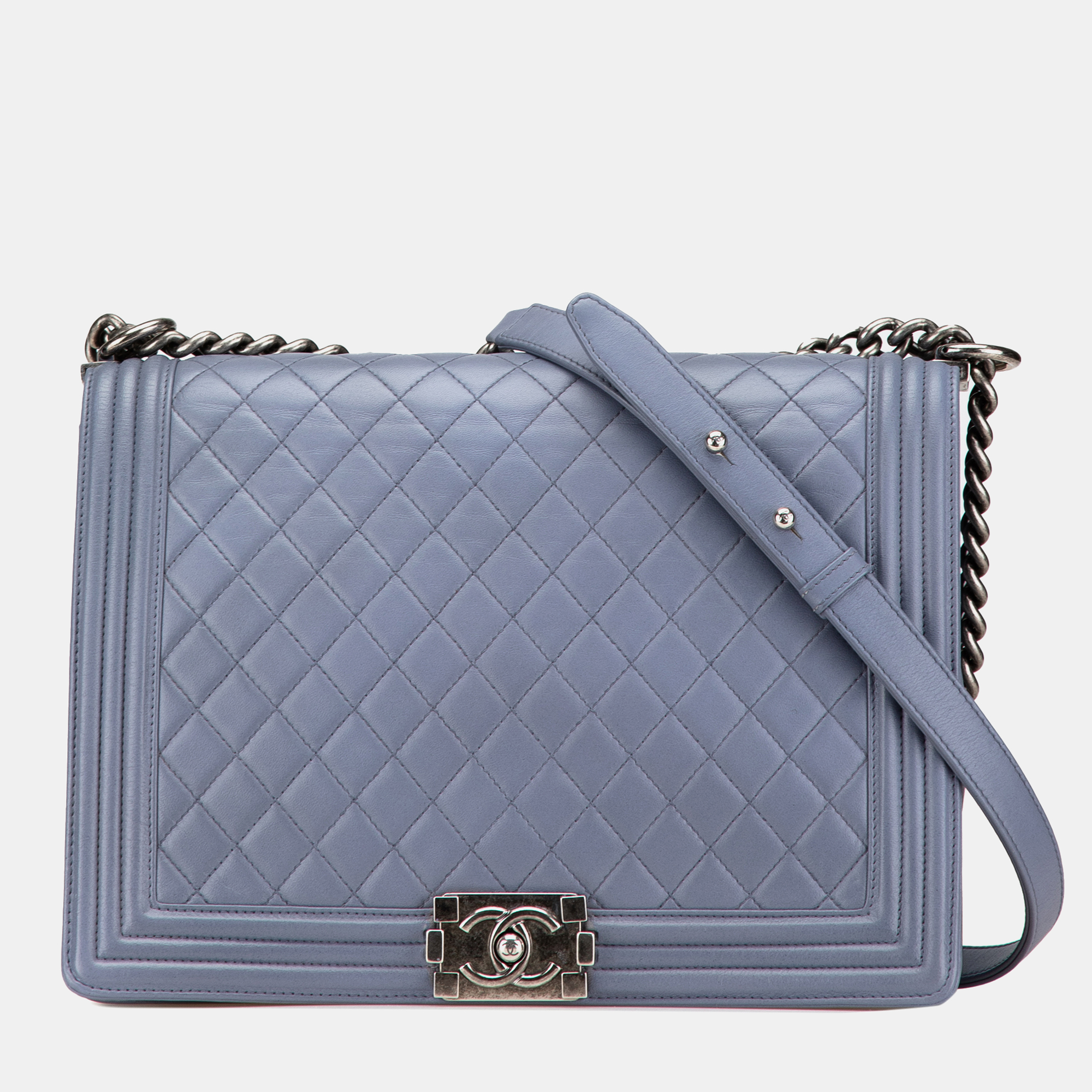 

Chanel Grey Large Lambskin Boy Flap