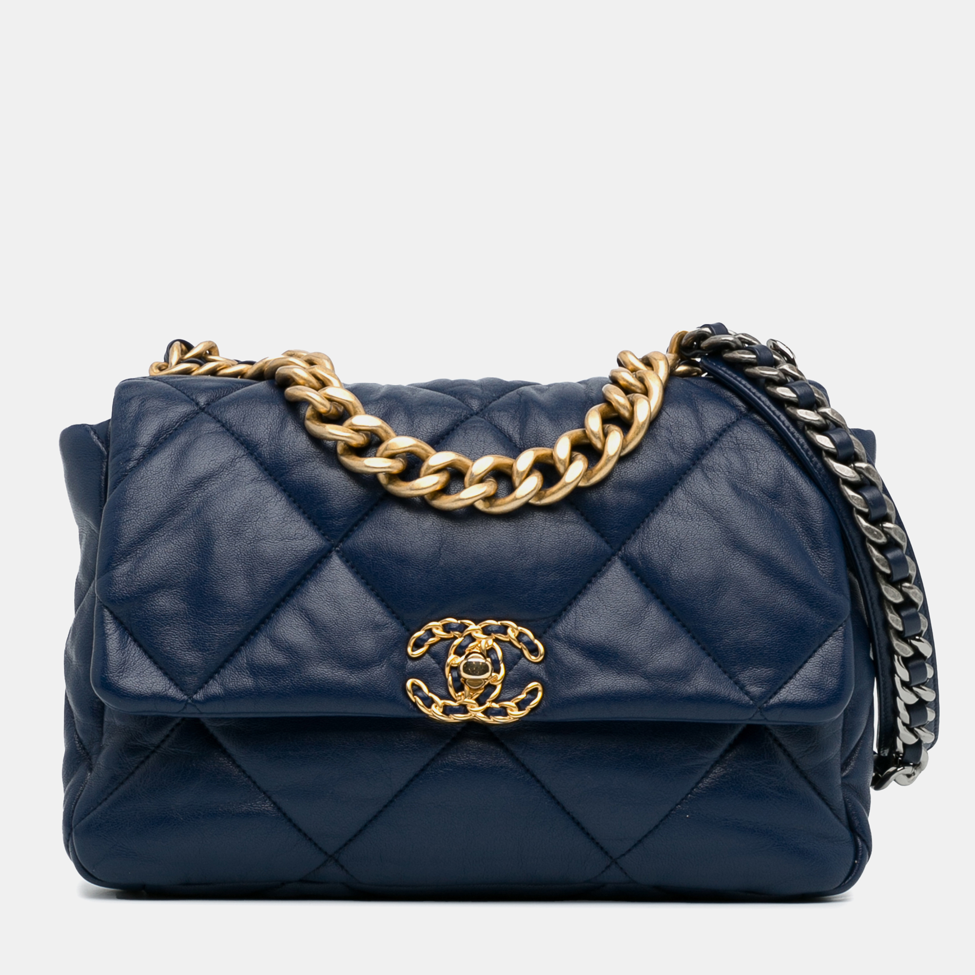 

Chanel Blue Large Lambskin 19 Flap