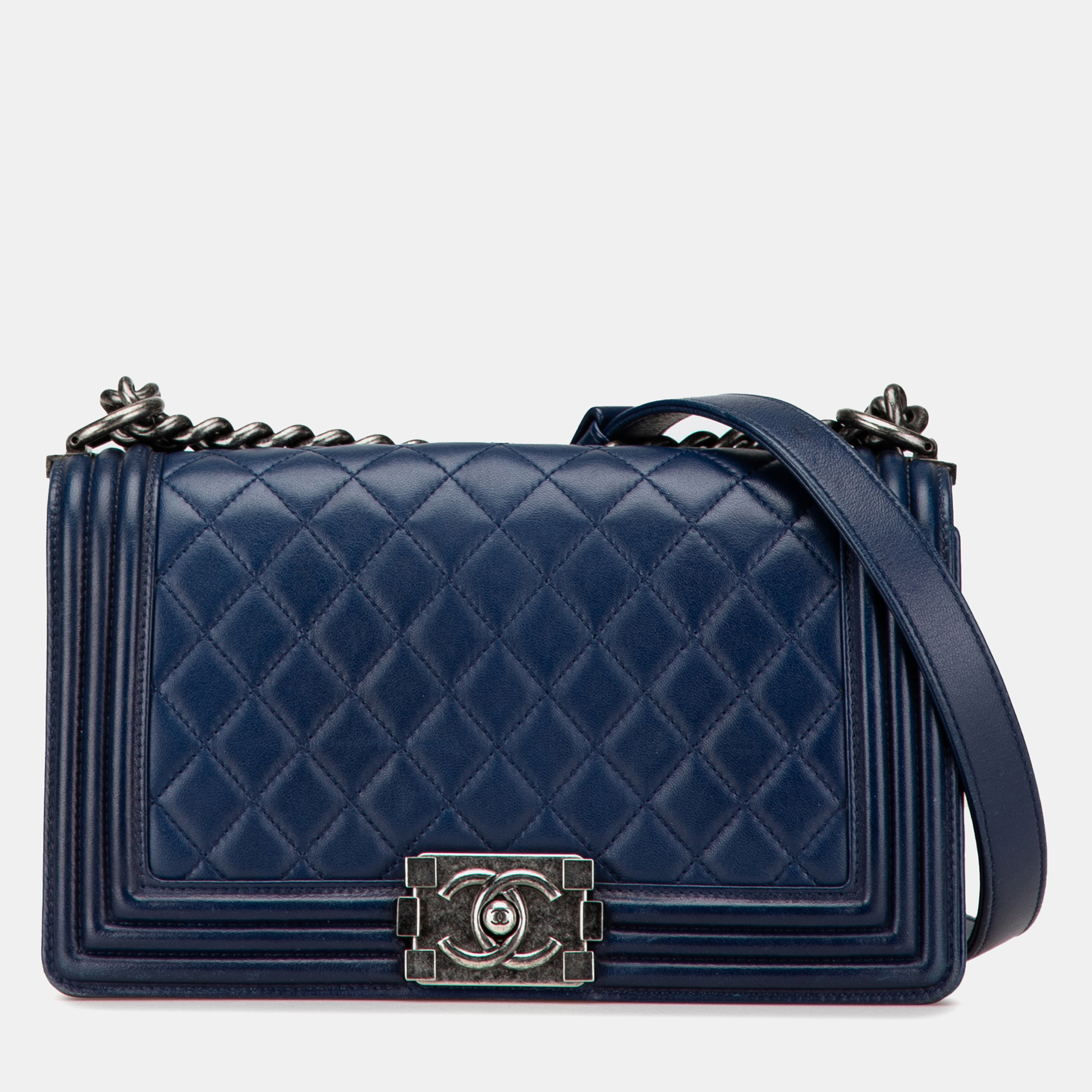 

Chanel Blue Medium Lambskin Boy Flap