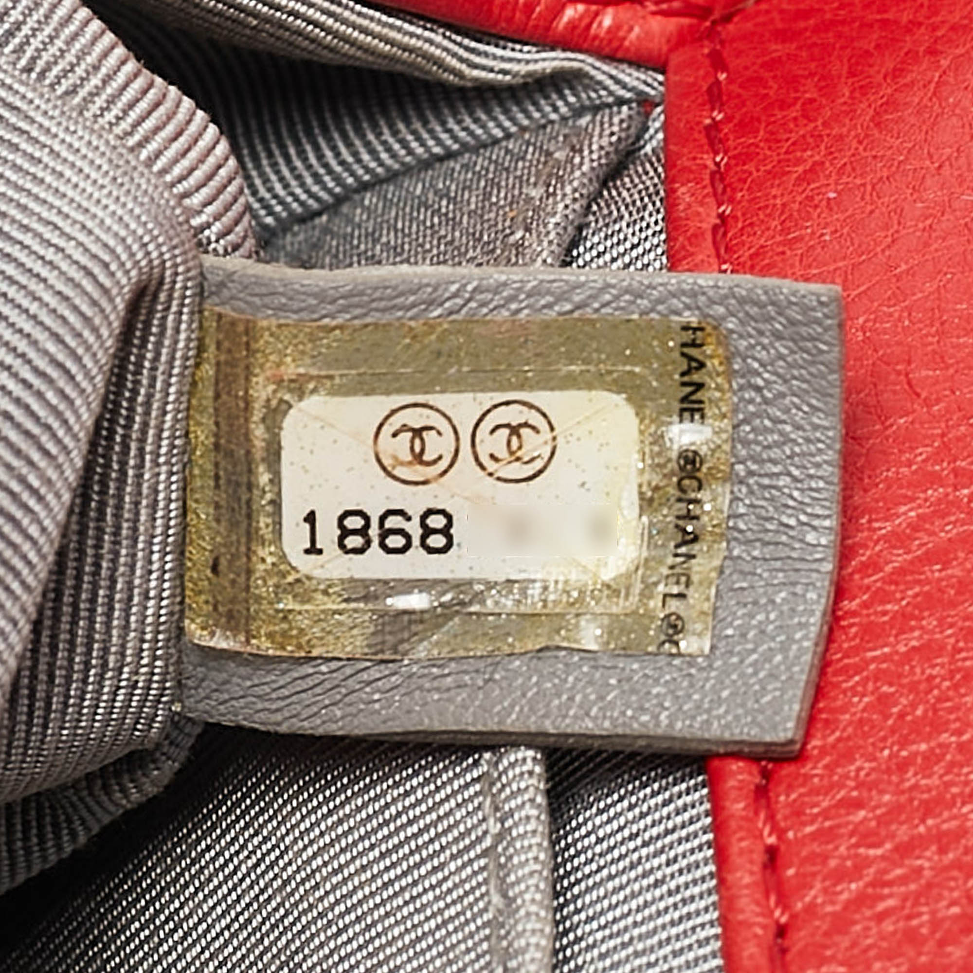 Chanel Red Double Stitch Leather Small Boy Flap Bag 