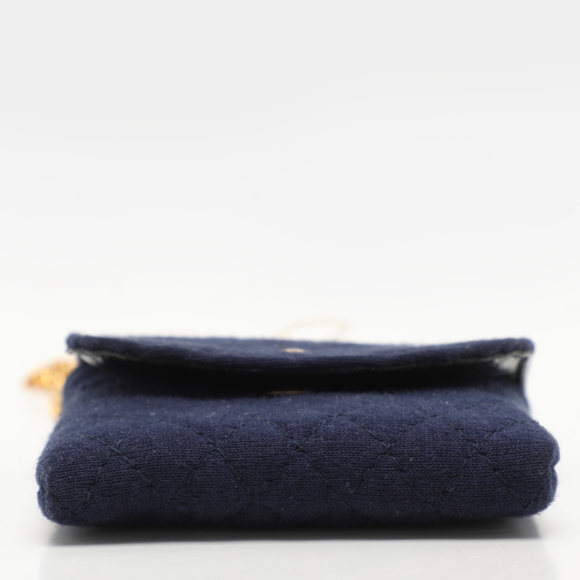 Chanel Blue Quilted Jersey Chain Pouch 