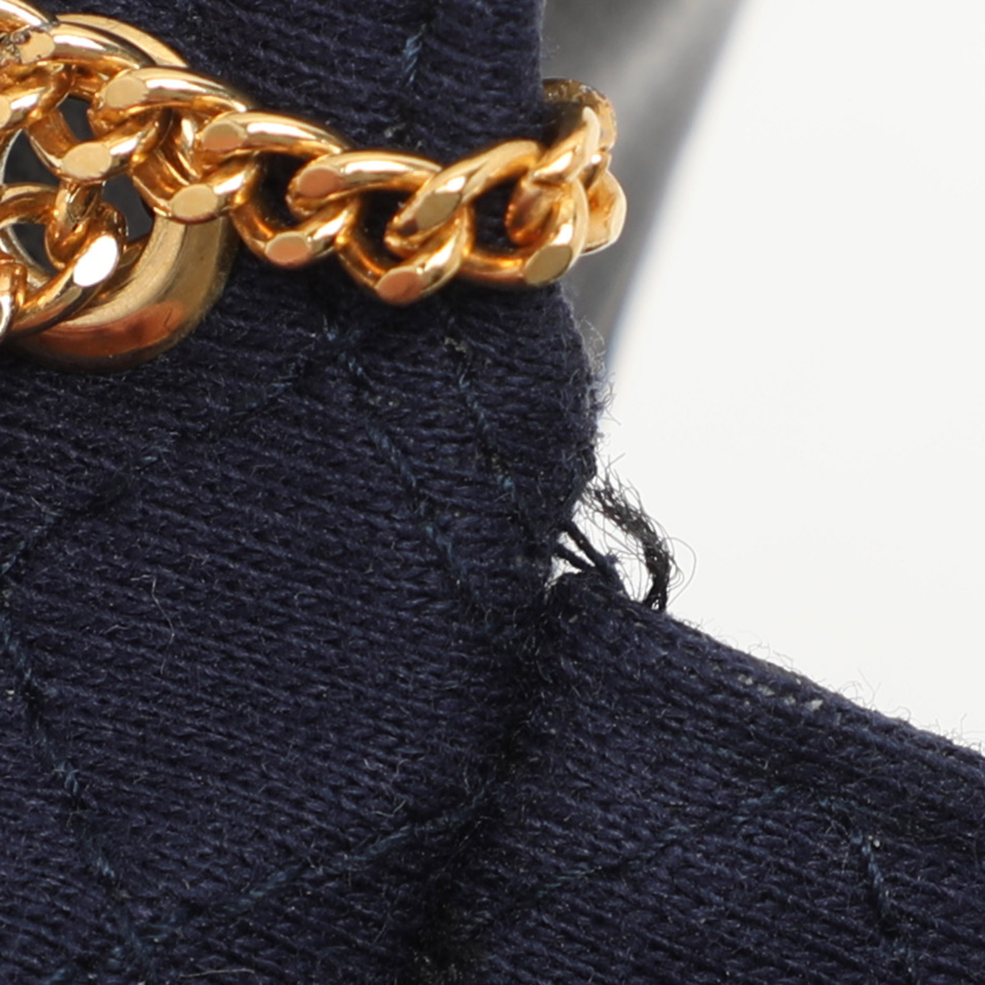 Chanel Blue Quilted Jersey Chain Pouch 