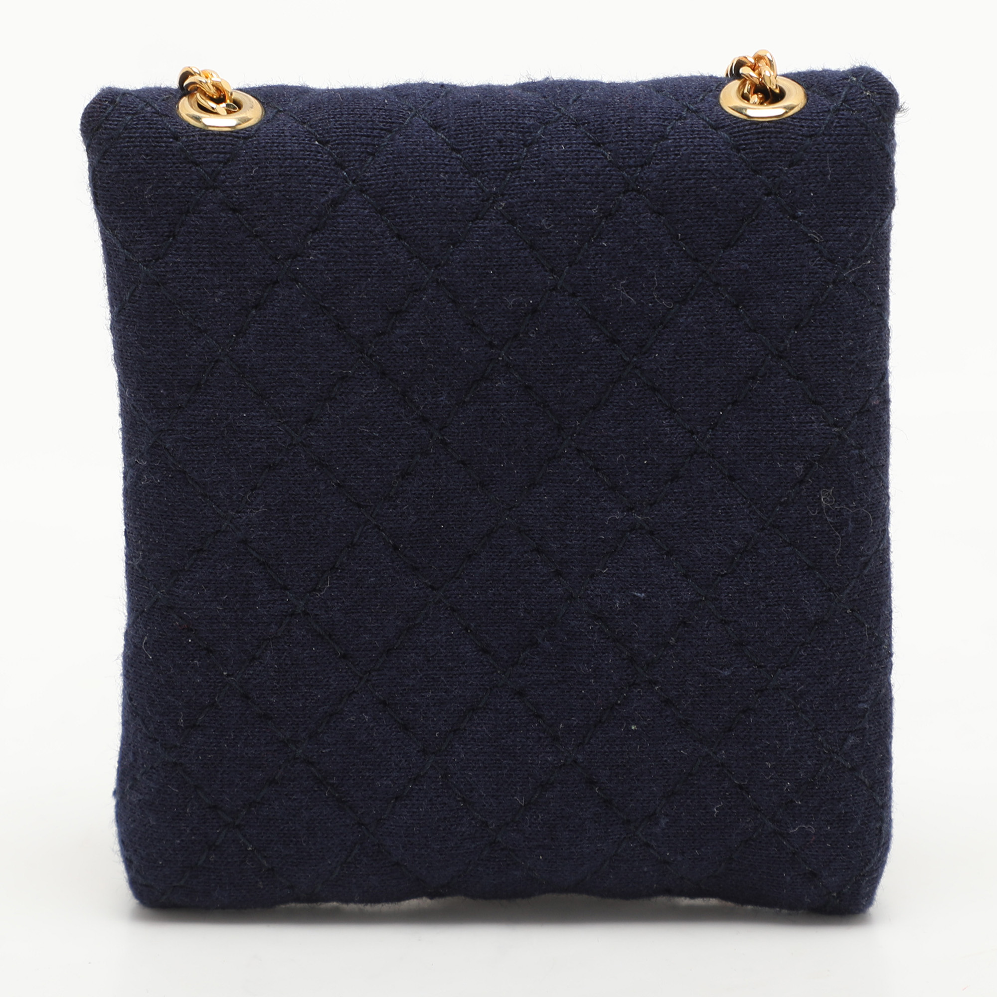 Chanel Blue Quilted Jersey Chain Pouch 