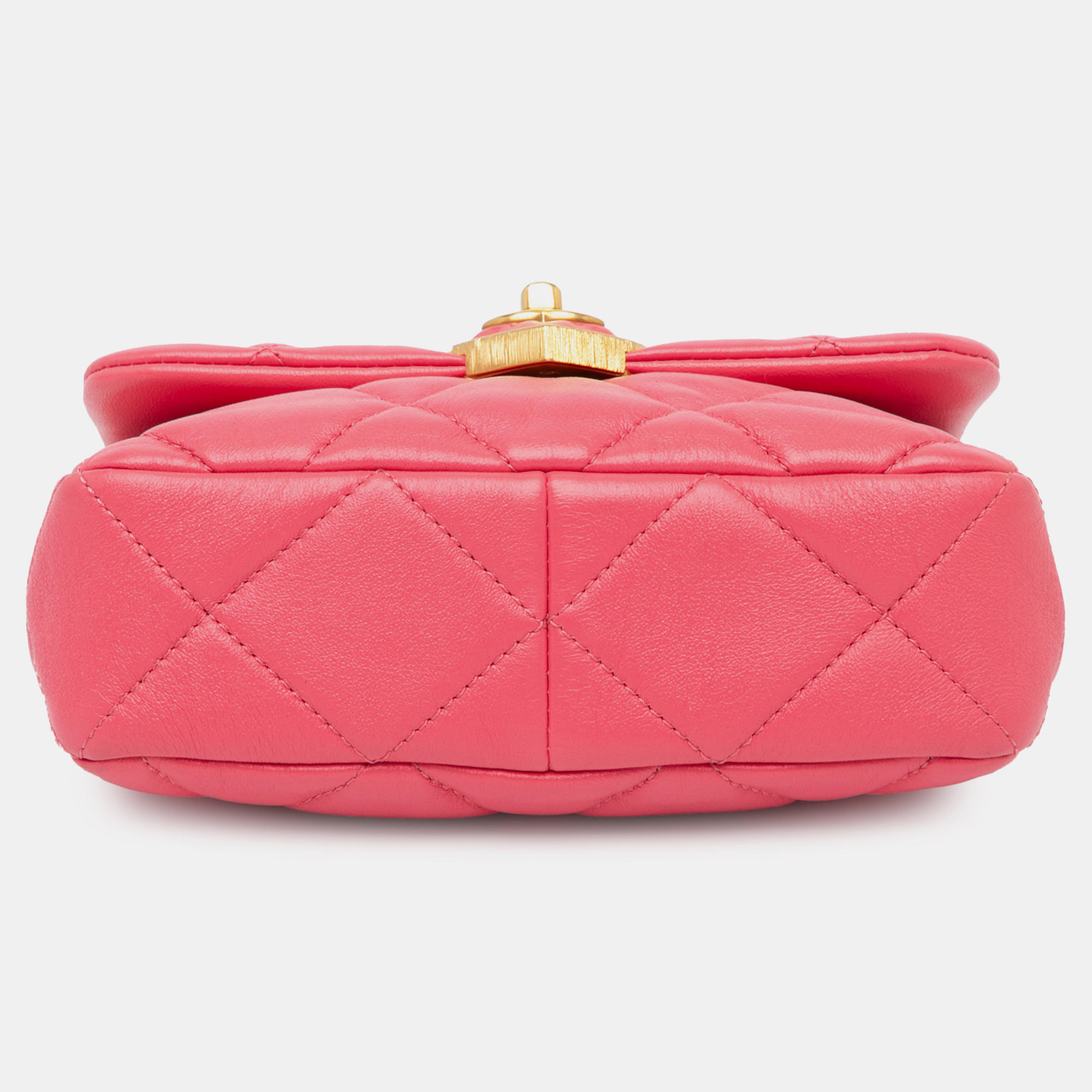 Chanel Pink Mini Quilted Lambskin Acrylic Coco Love Flap 