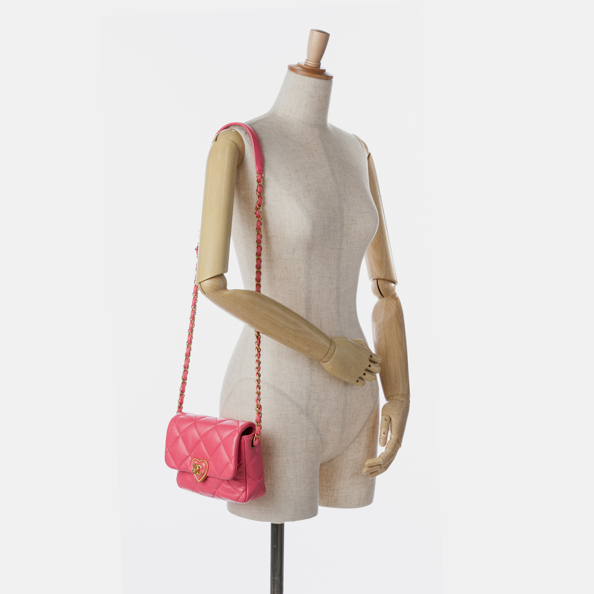 Chanel Pink Mini Quilted Lambskin Acrylic Coco Love Flap 