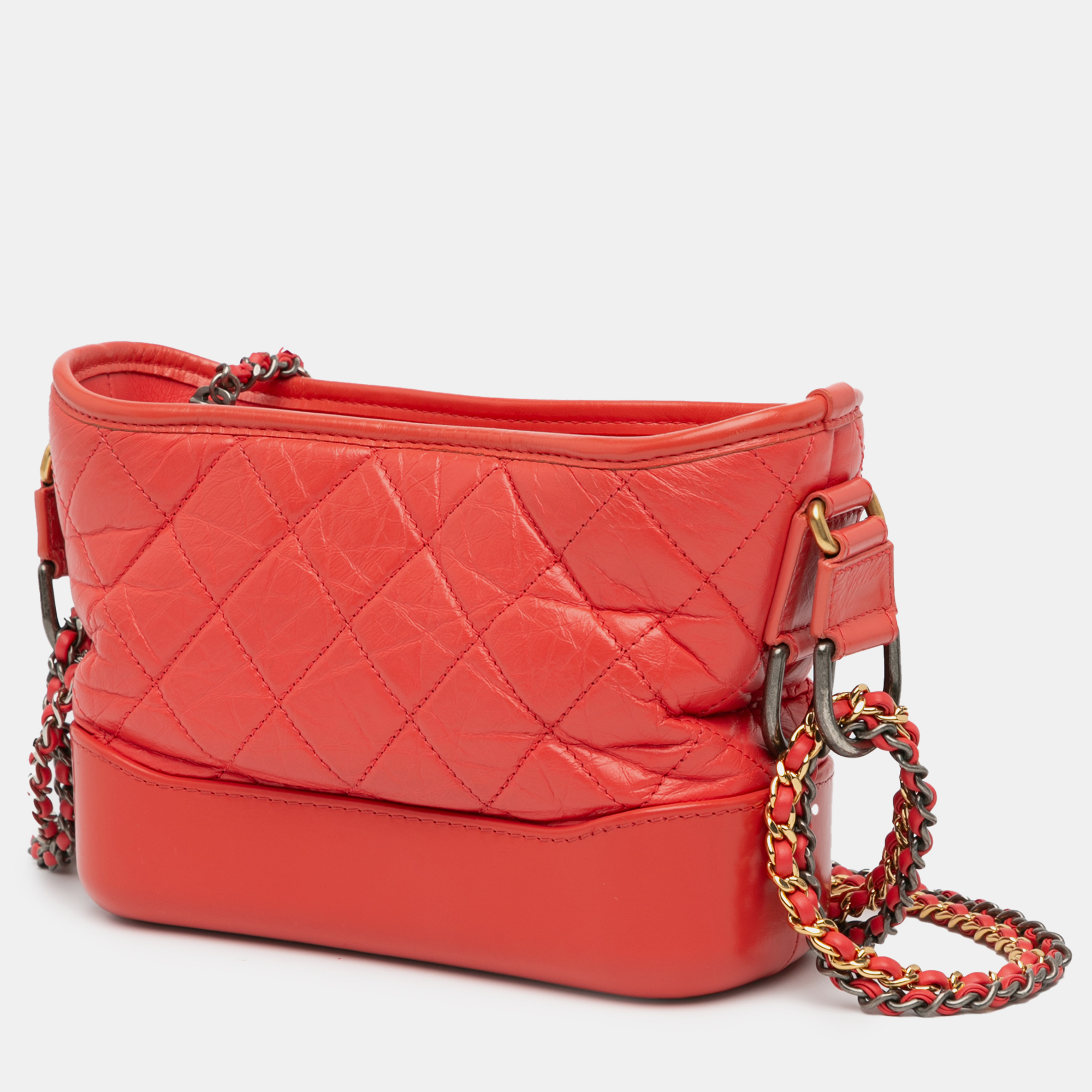 Chanel Red Small Aged Calfskin Gabrielle Crossbody 