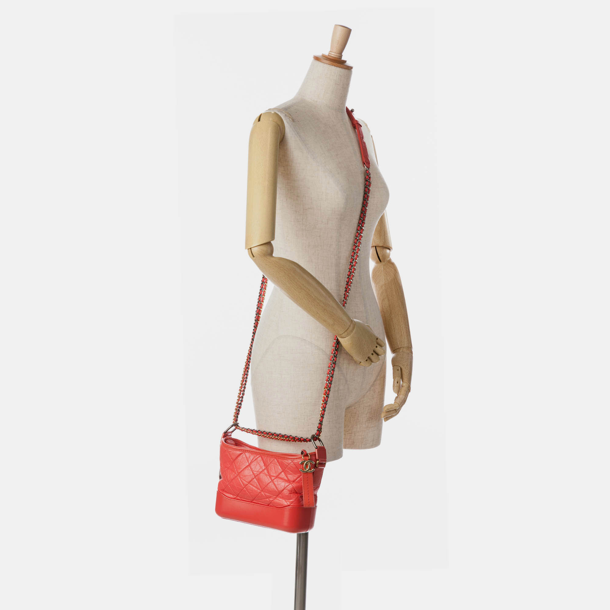 Chanel Red Small Aged Calfskin Gabrielle Crossbody 