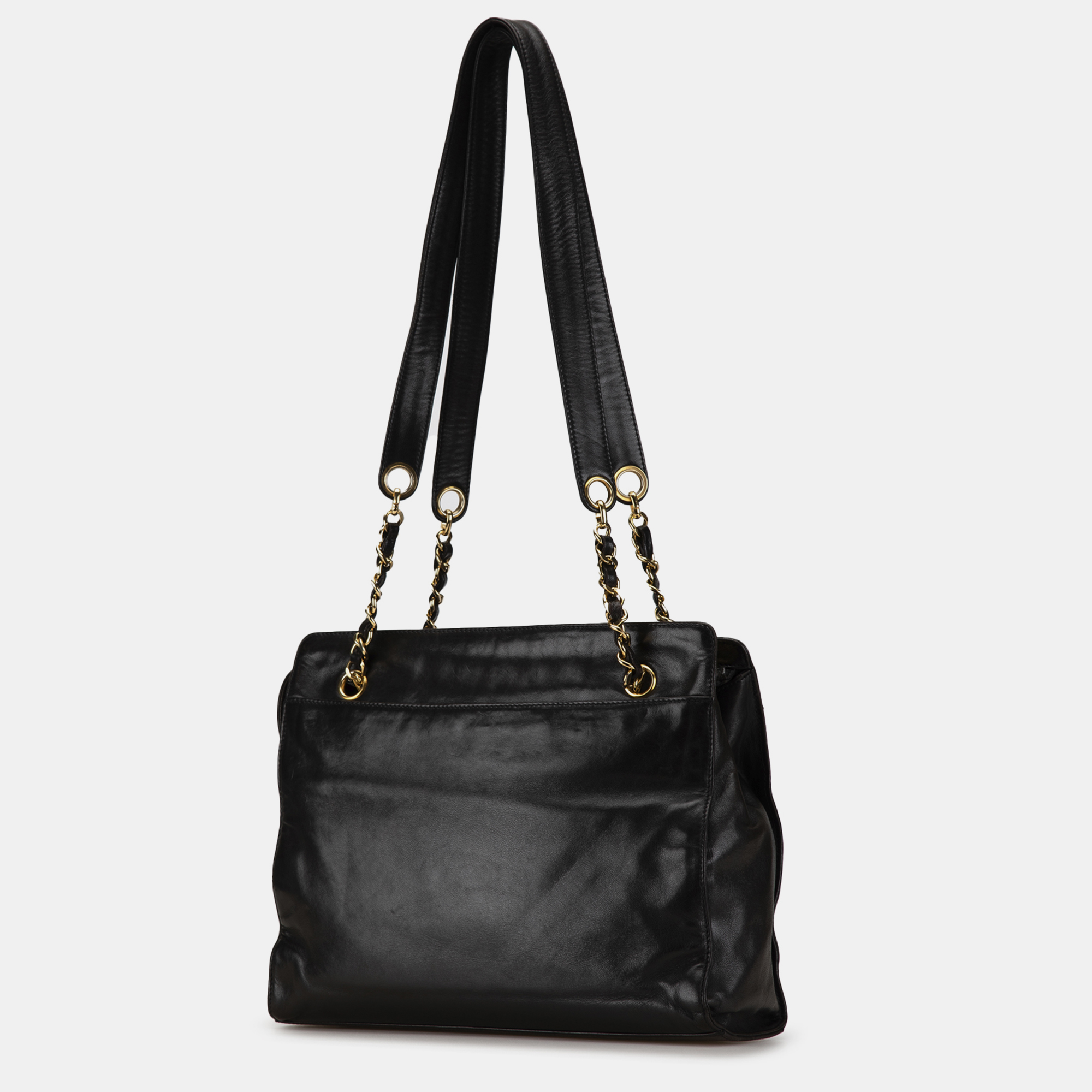 Chanel Black CC Lambskin Chain Tote 