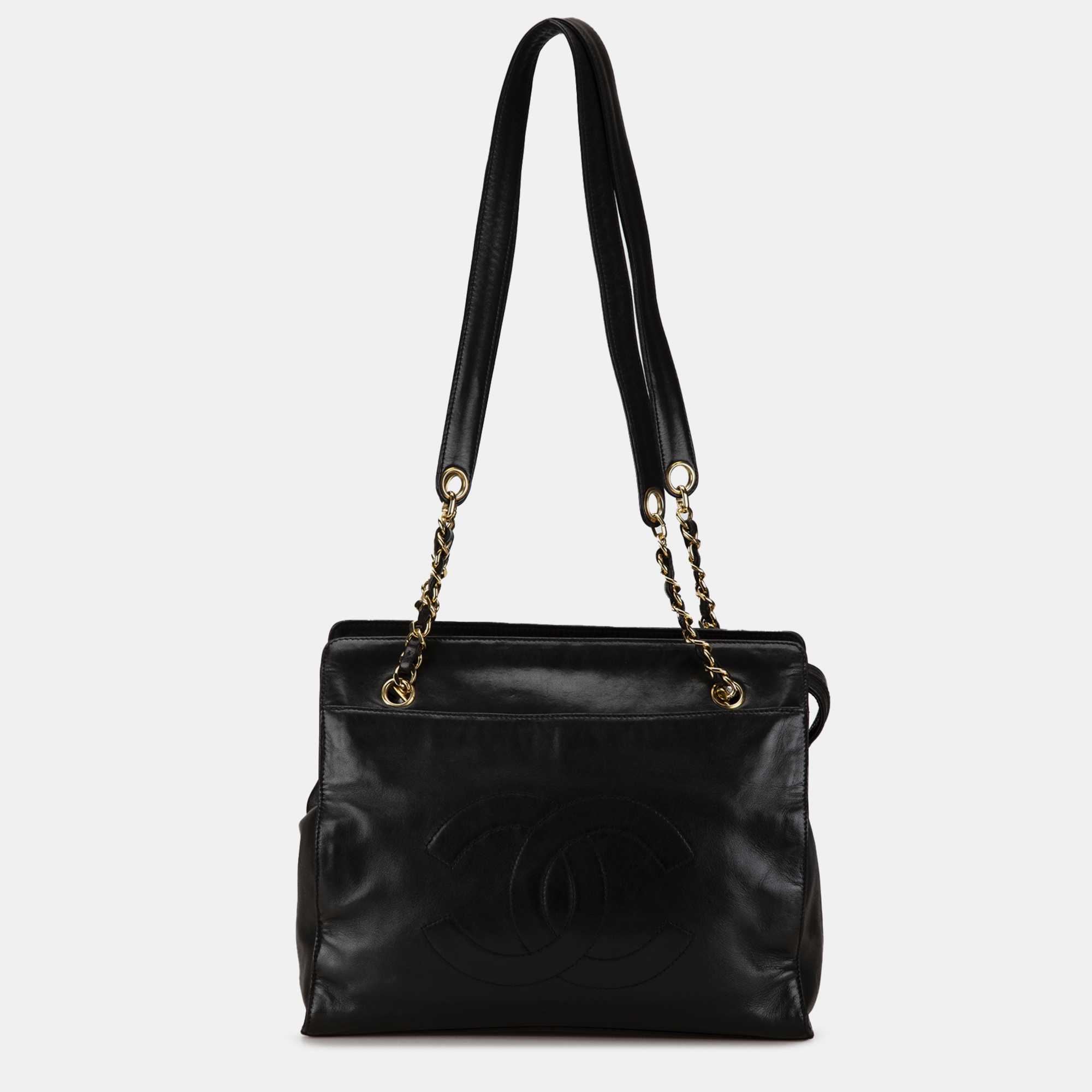 

Chanel Black CC Lambskin Chain Tote