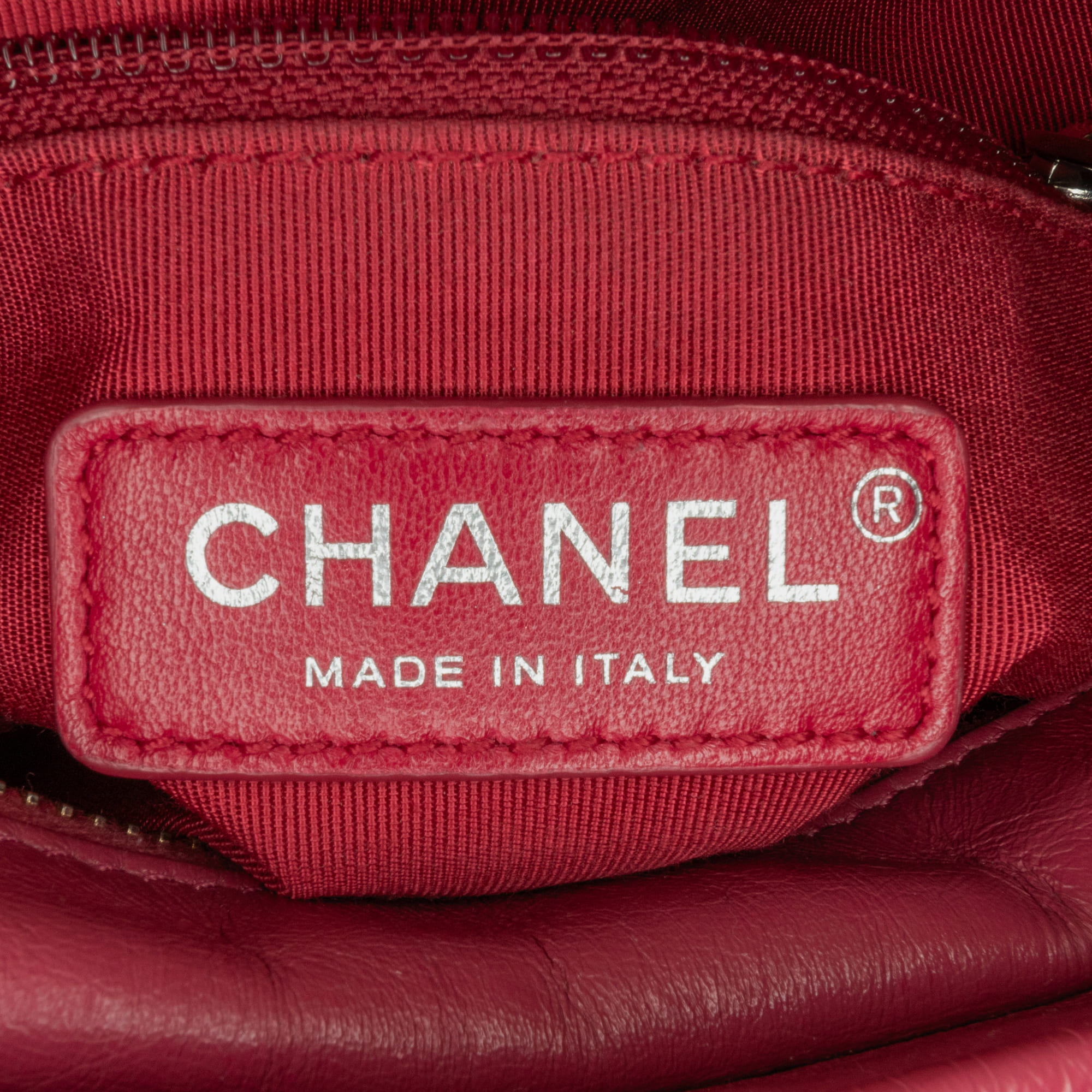 Chanel Red Small Chevron Aged Calfskin Gabrielle Crossbody 