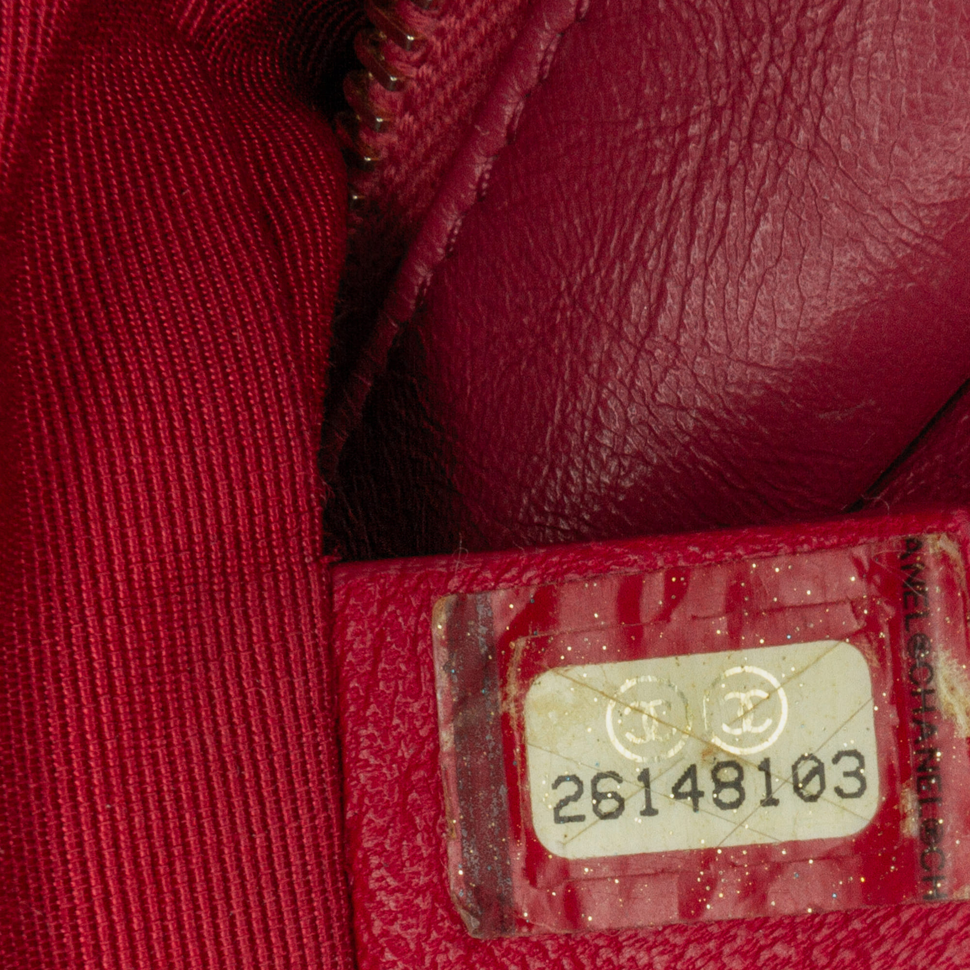 Chanel Red Small Chevron Aged Calfskin Gabrielle Crossbody 