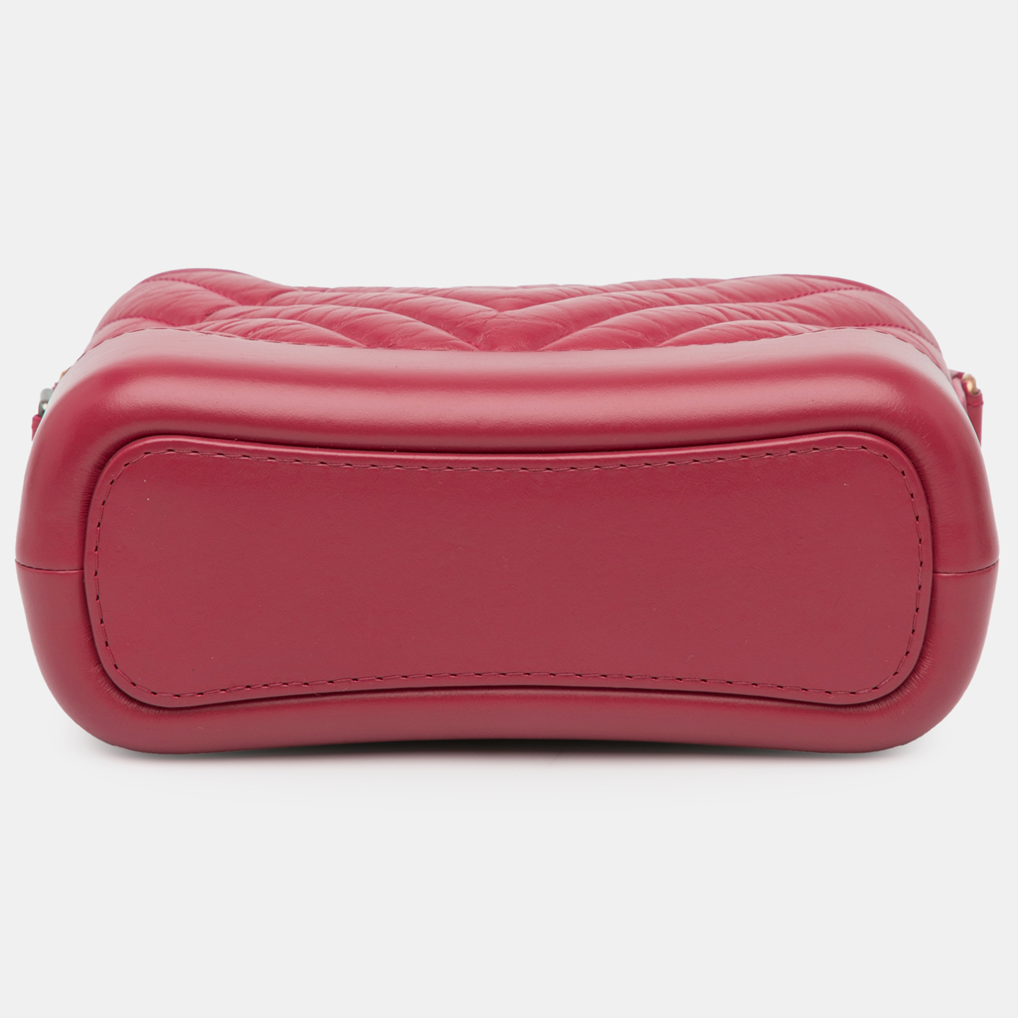 Chanel Red Small Chevron Aged Calfskin Gabrielle Crossbody 