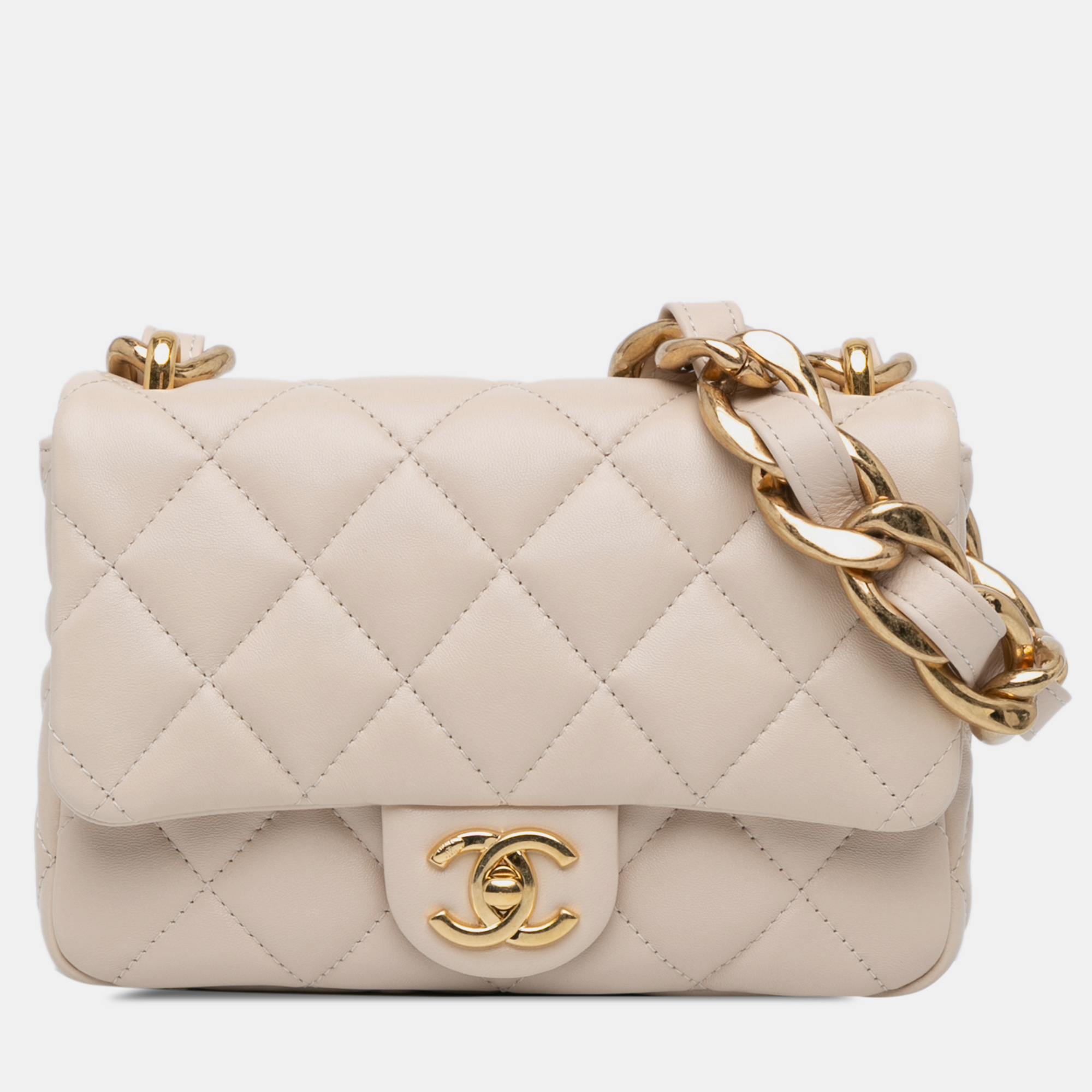 

Chanel Beige Small Quilted Lambskin Funky Town Flap