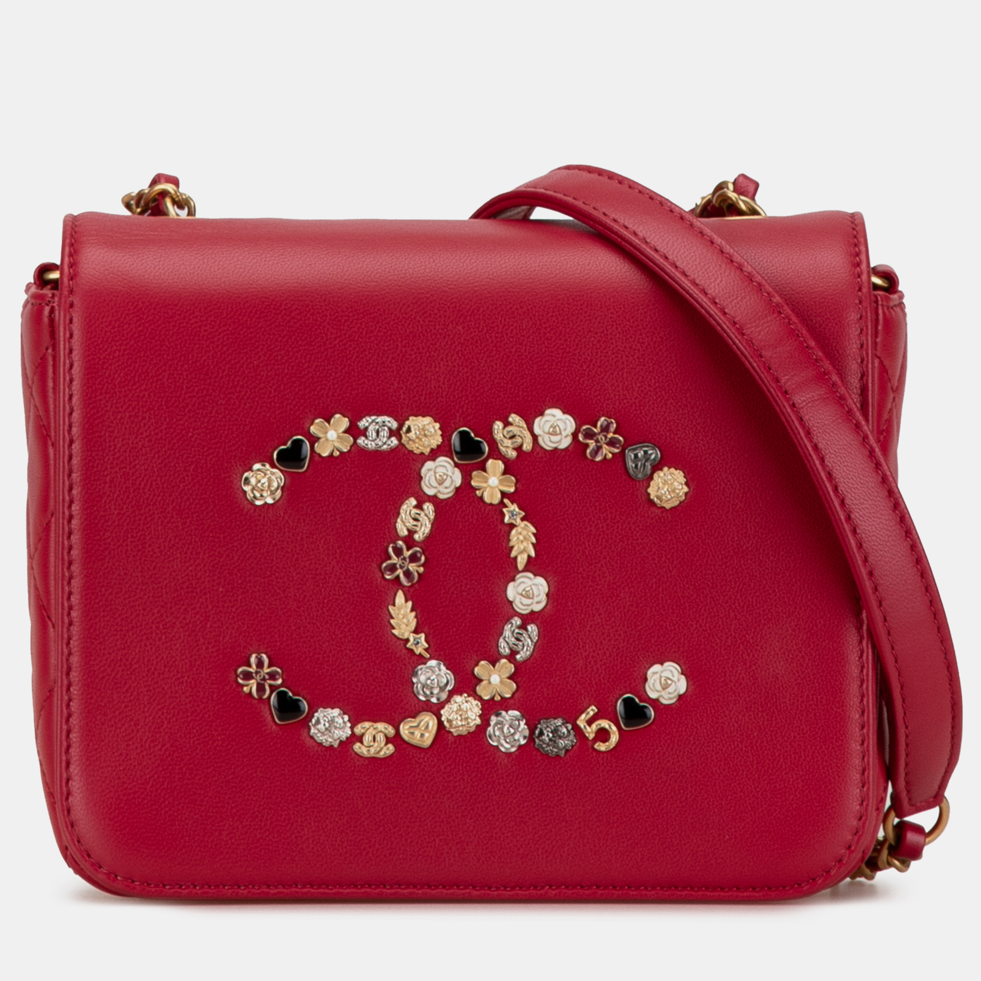 

Chanel Red Lambskin Lucky Charms Flap Crossbody