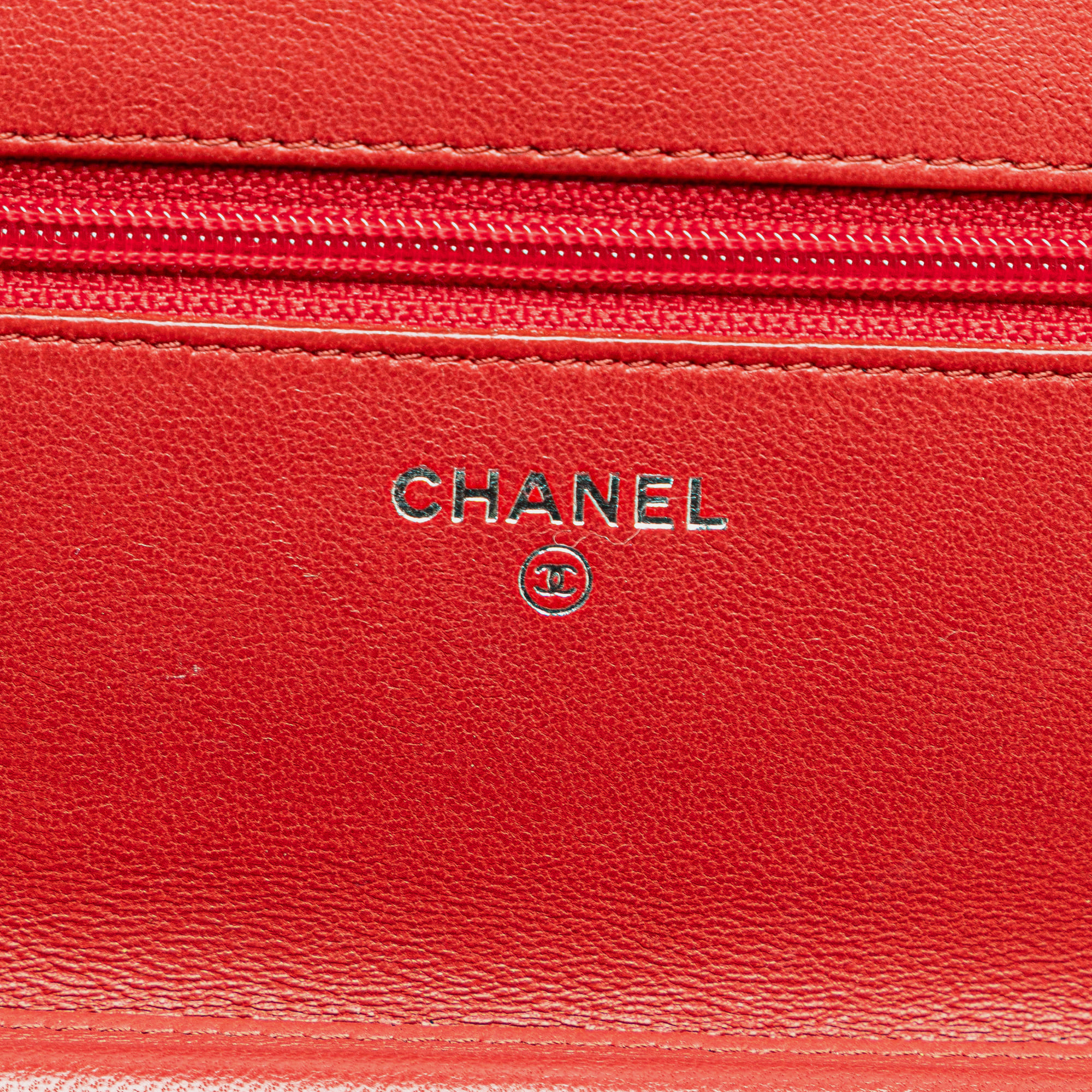 Chanel Red Classic Lambskin Wallet on Chain 