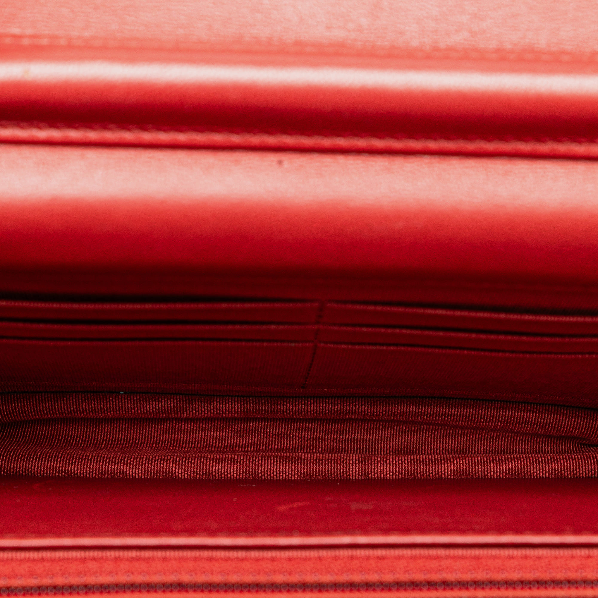 Chanel Red Classic Lambskin Wallet on Chain 
