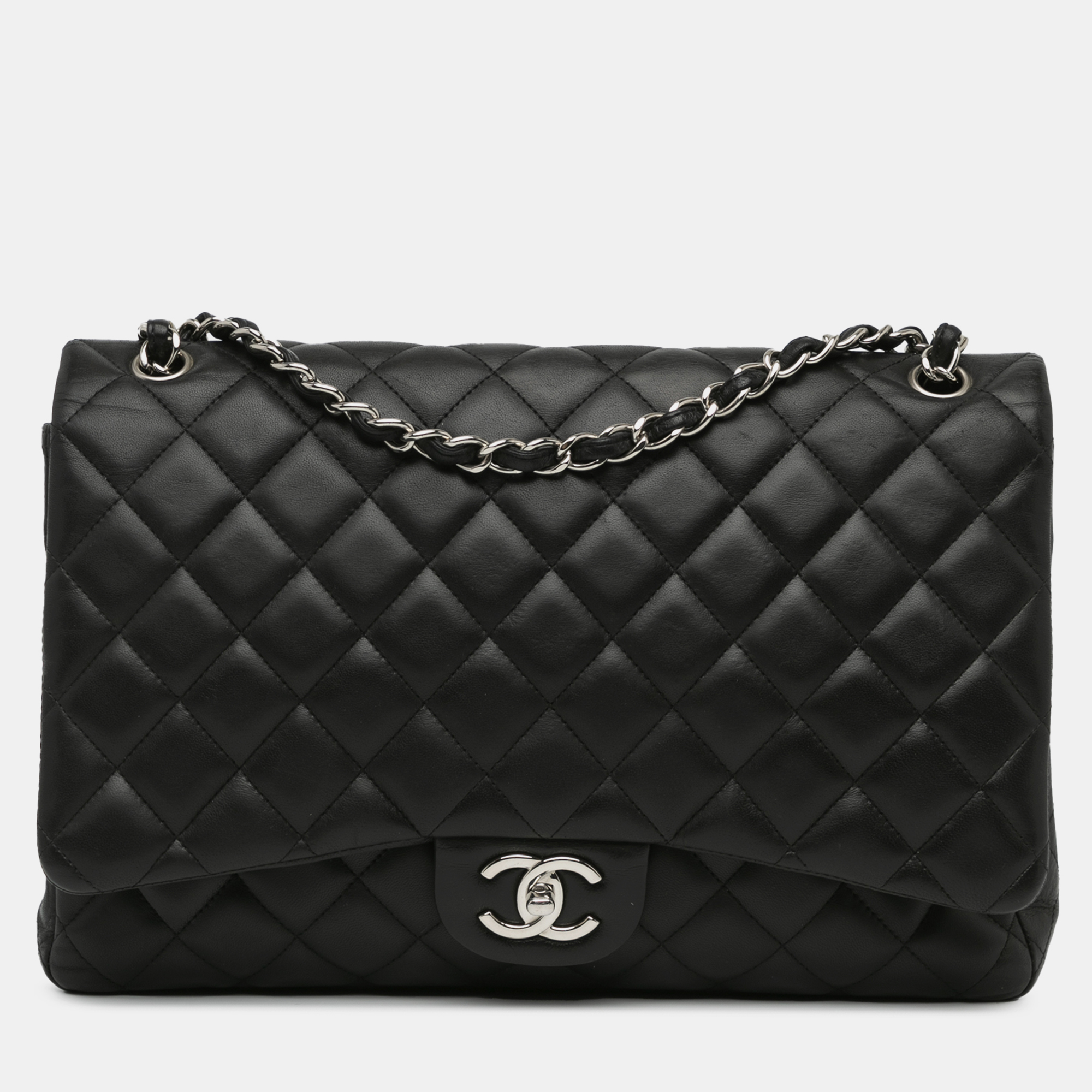 

Chanel Black Maxi Classic Lambskin Double Flap