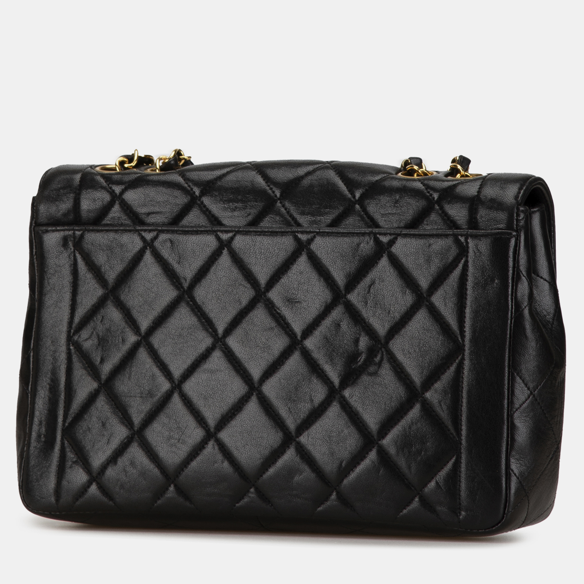 Chanel Black Medium Quilted Lambskin Border Single Flap 