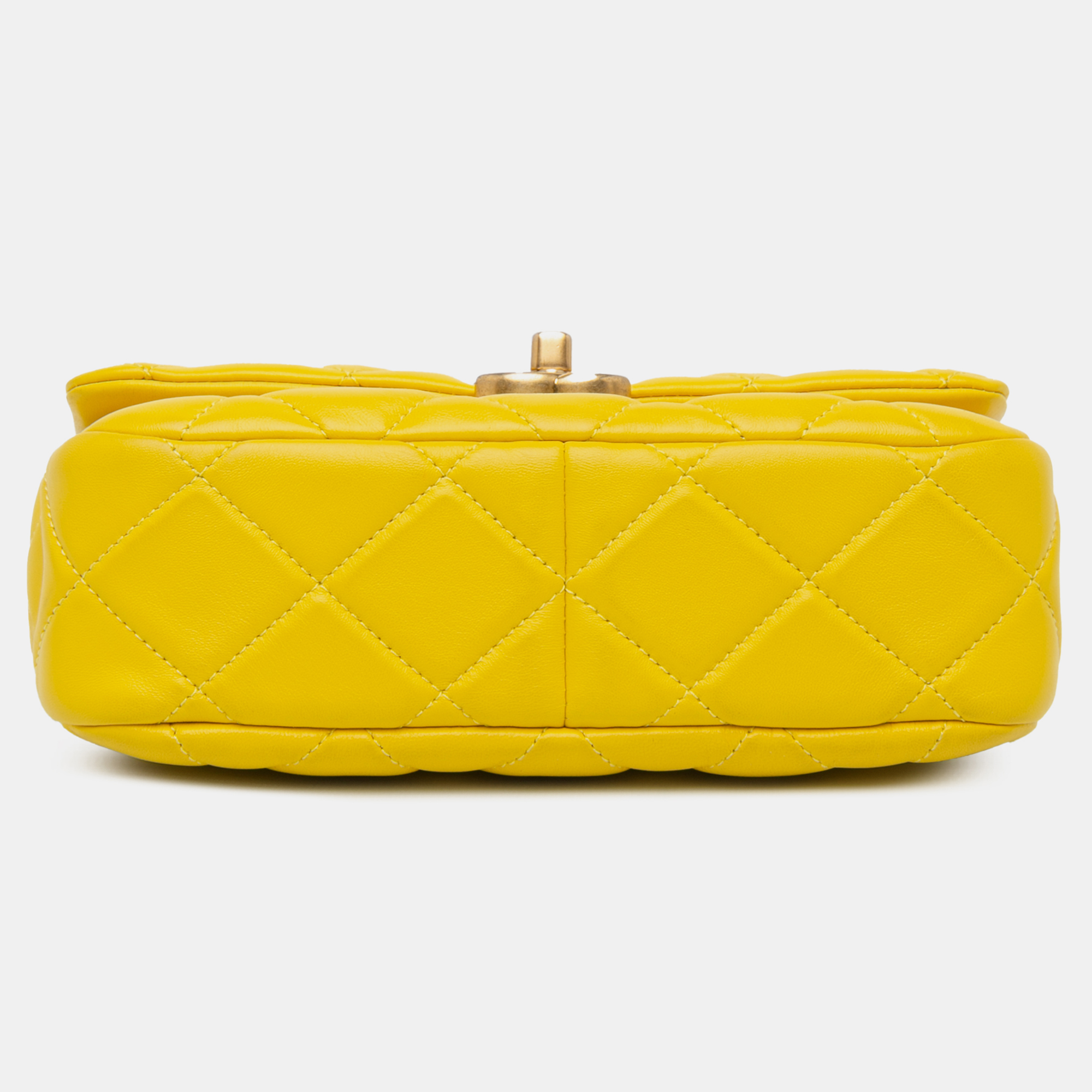 Chanel Yellow Small Quilted Lambskin Candy Chain Flap 