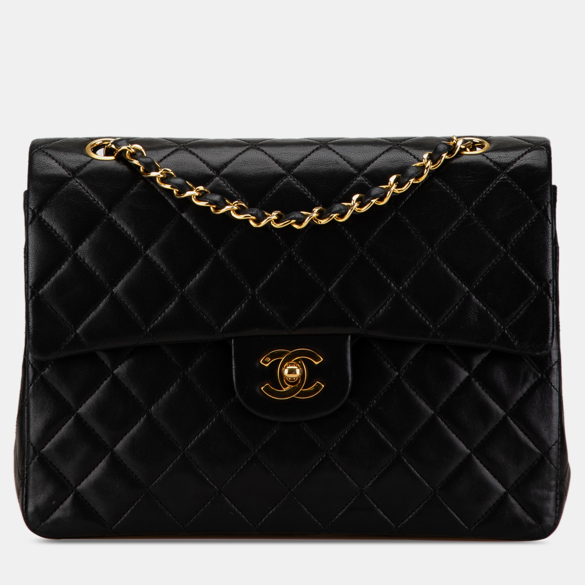 

Chanel Black Medium Tall Classic Lambskin Double Flap